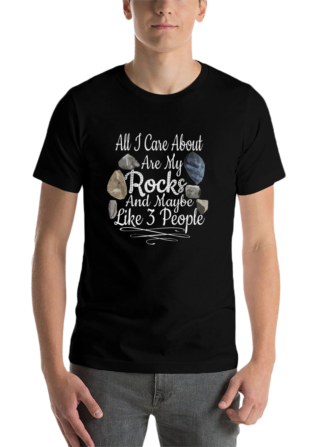 Black Rock Lover T-Shirt - All I Care About Are My Rocks view 7