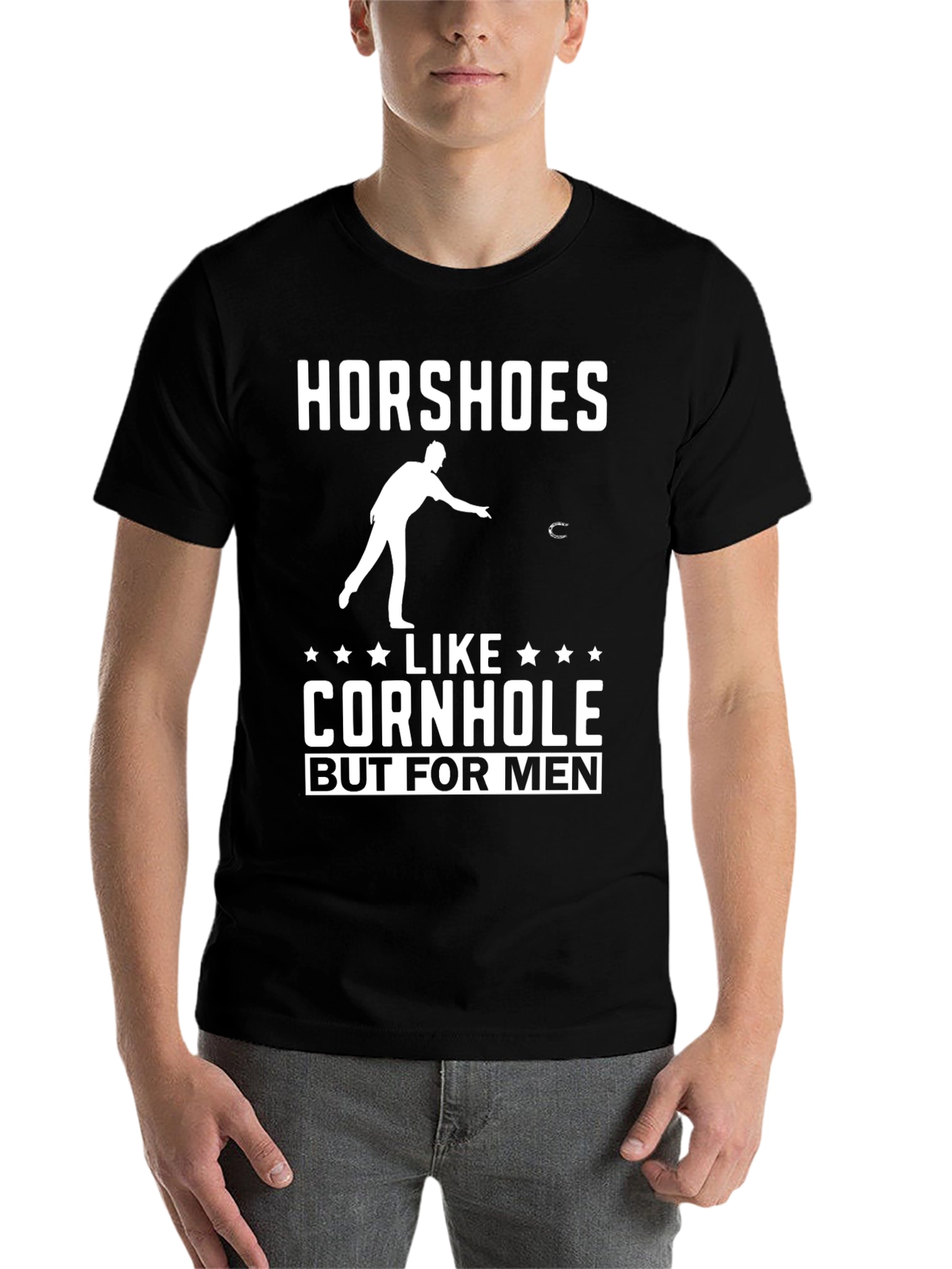 Black Horseshoes Like Cornhole But For Men T-Shirt view 7