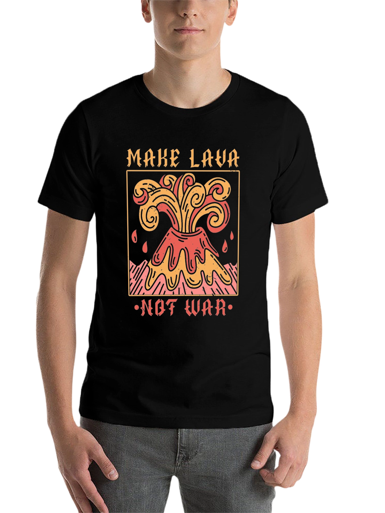 Black Make Lava Not War Graphic T-Shirt view 7