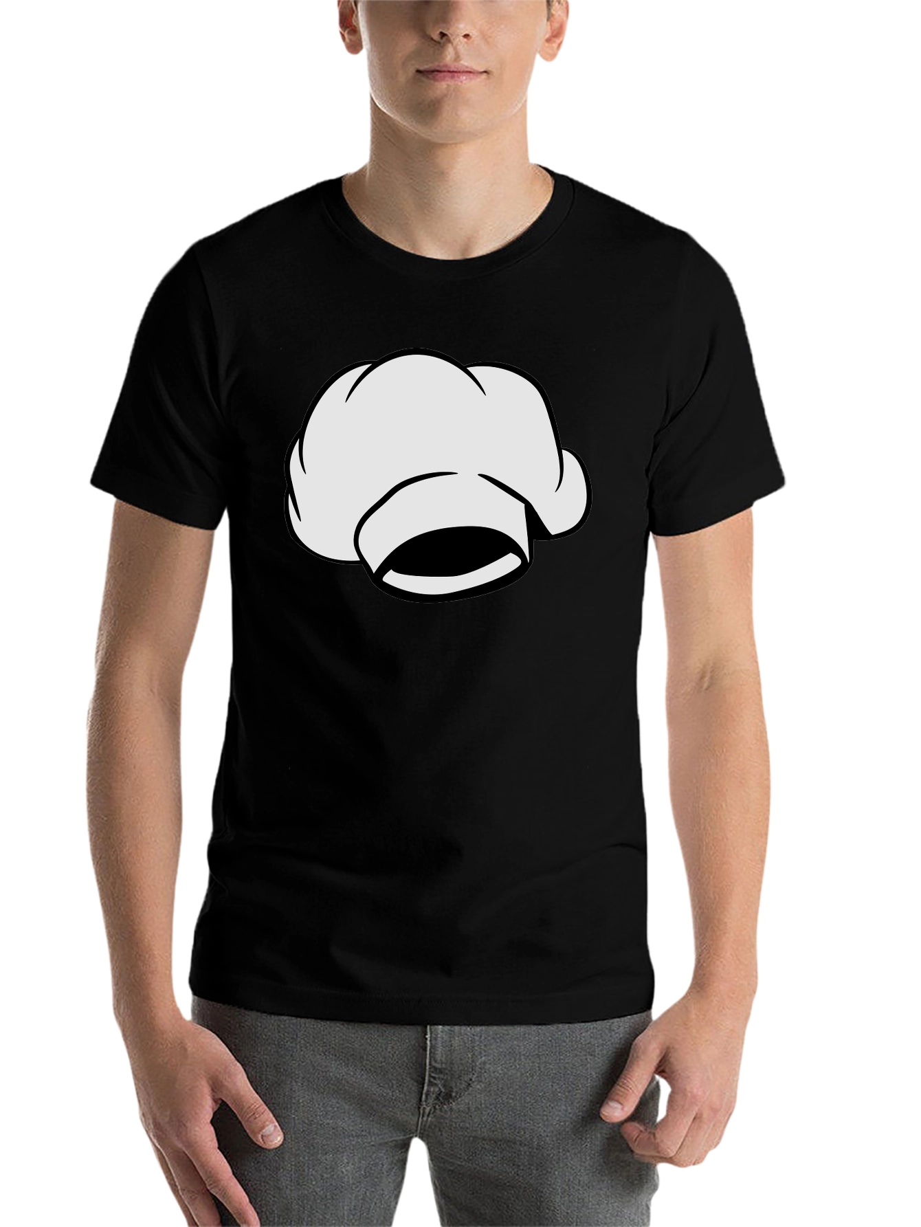 Black Chef Hat Graphic Tee - Black Cotton T-Shirt view 7