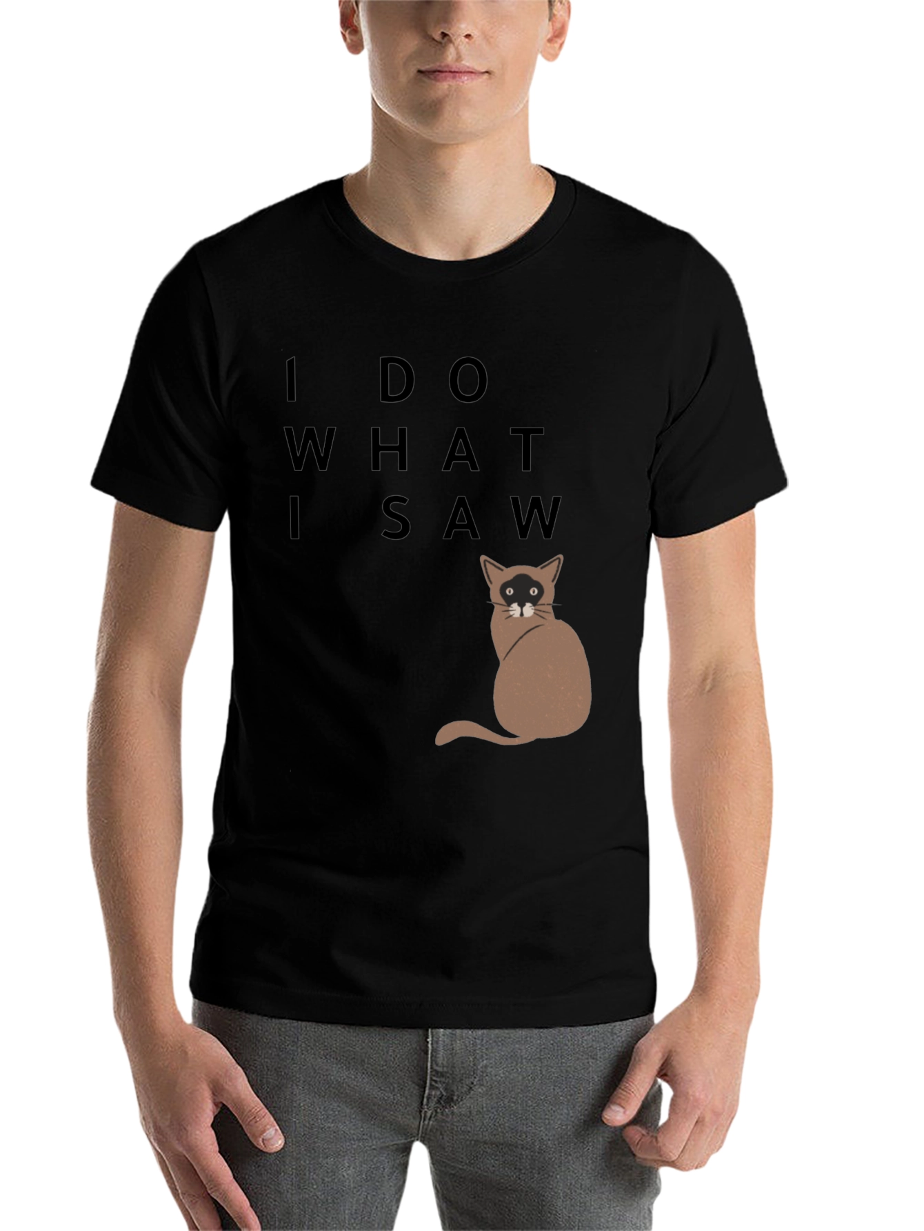 Black I Do What I Saw Cat T-Shirt view 7