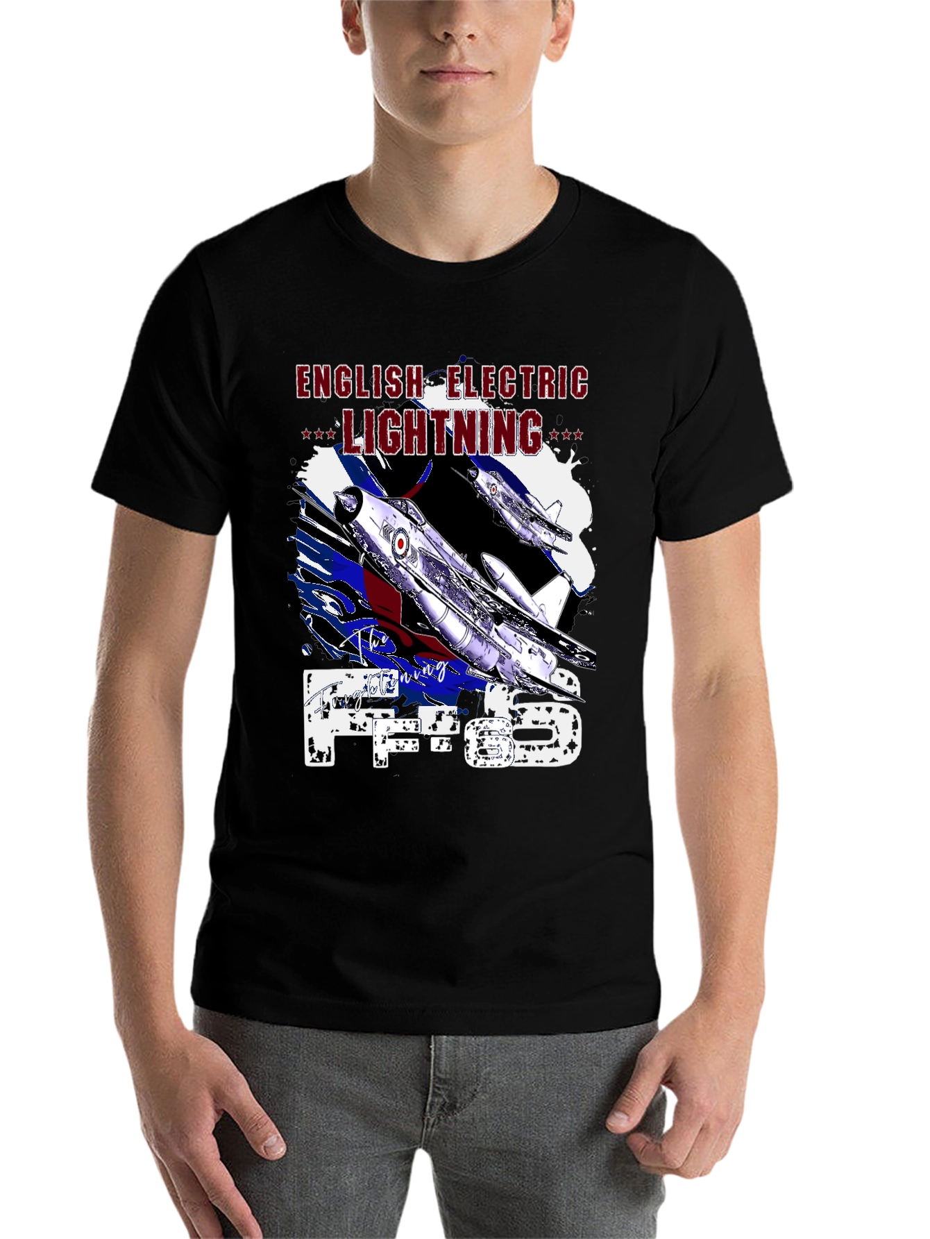 Black English Electric Lightning F.6 T-Shirt view 7