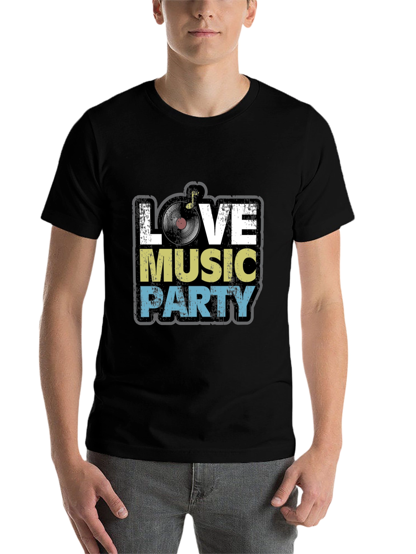 Black Love Music Party T-Shirt - Retro Style view 7
