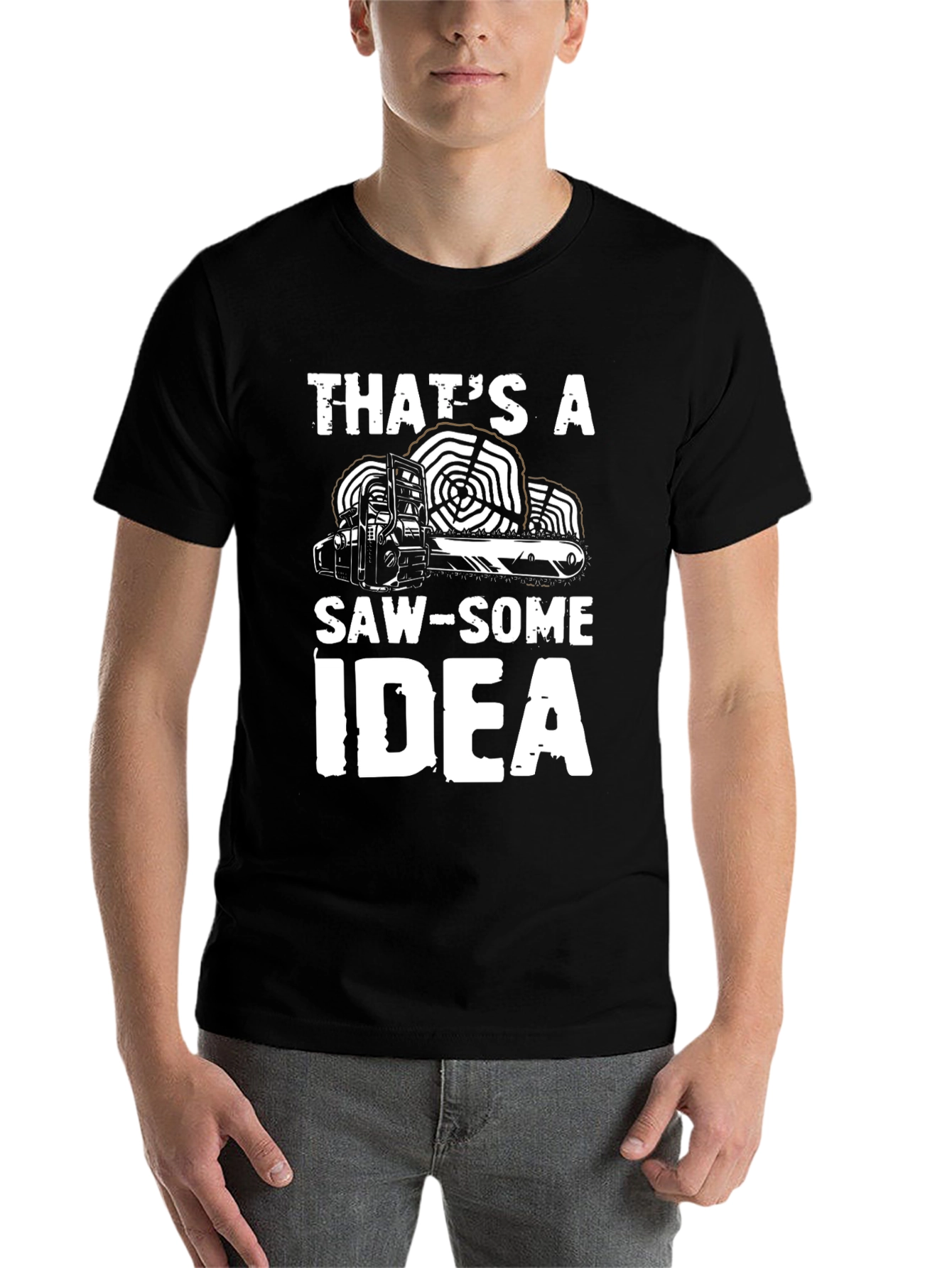 Black That's a Saw-Some Idea Graphic T-Shirt view 7