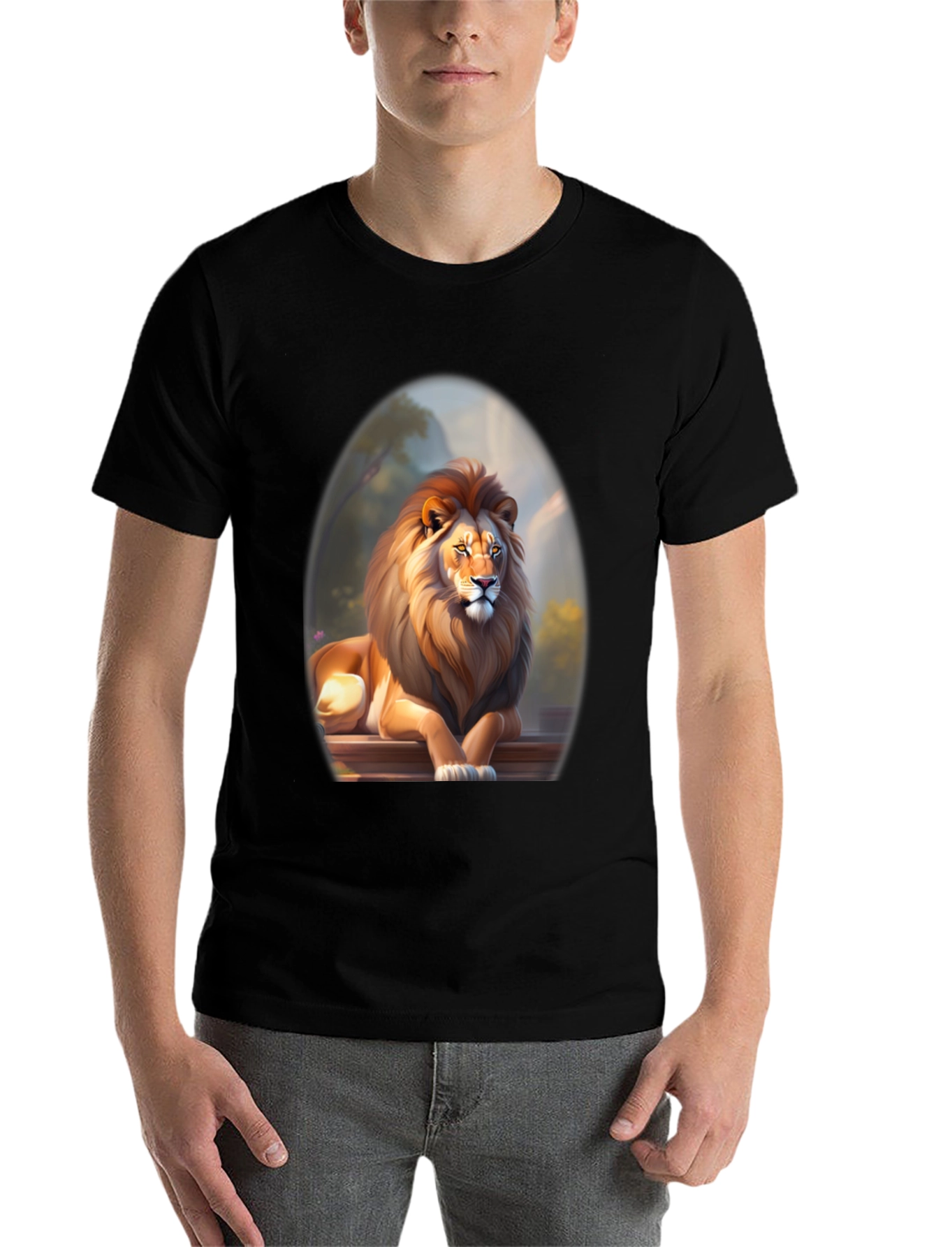 Black Lion Graphic Tee - Bold Black T-Shirt view 7