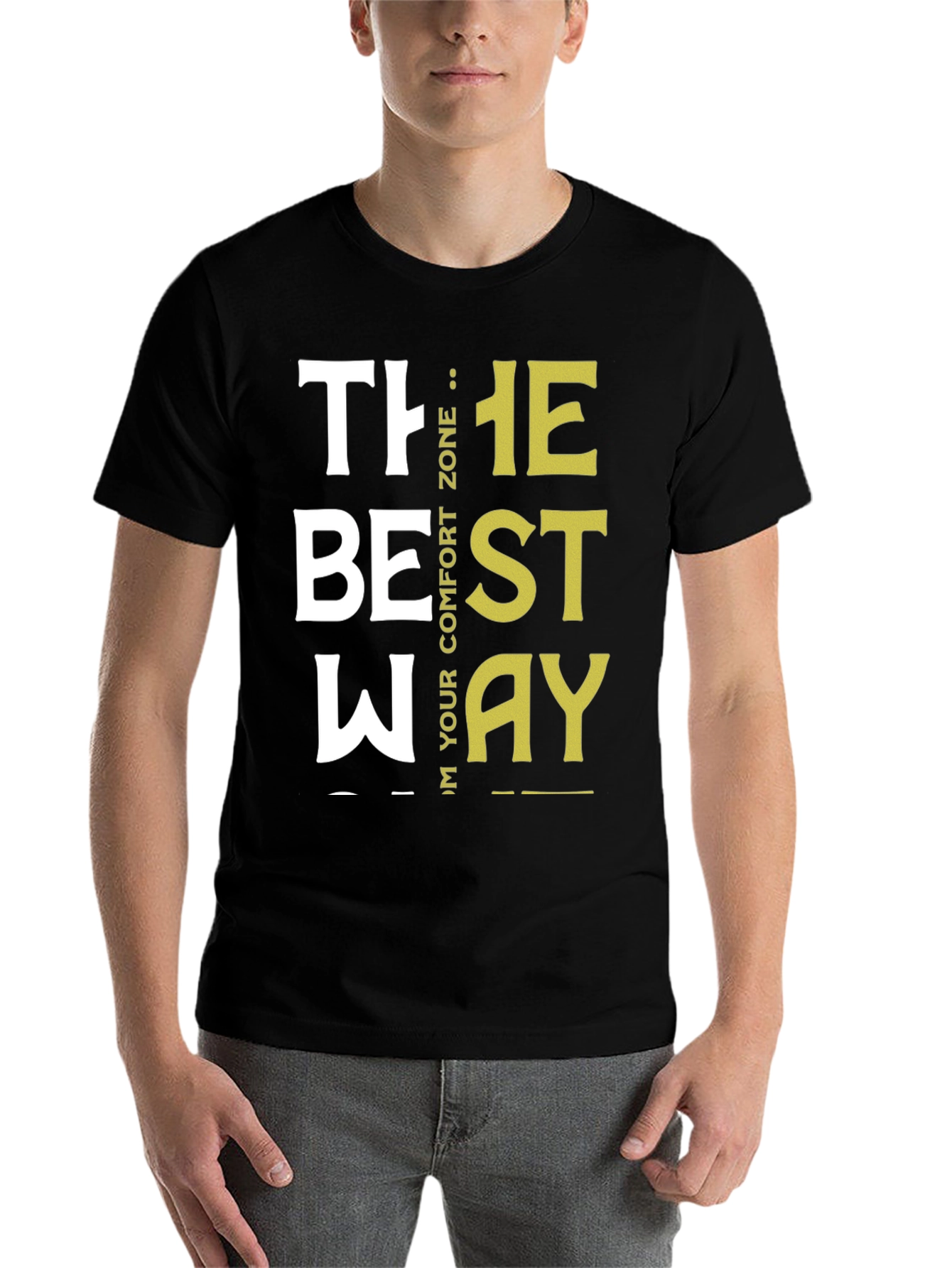 Black Motivational "The Best Way" Graphic Tee view 7