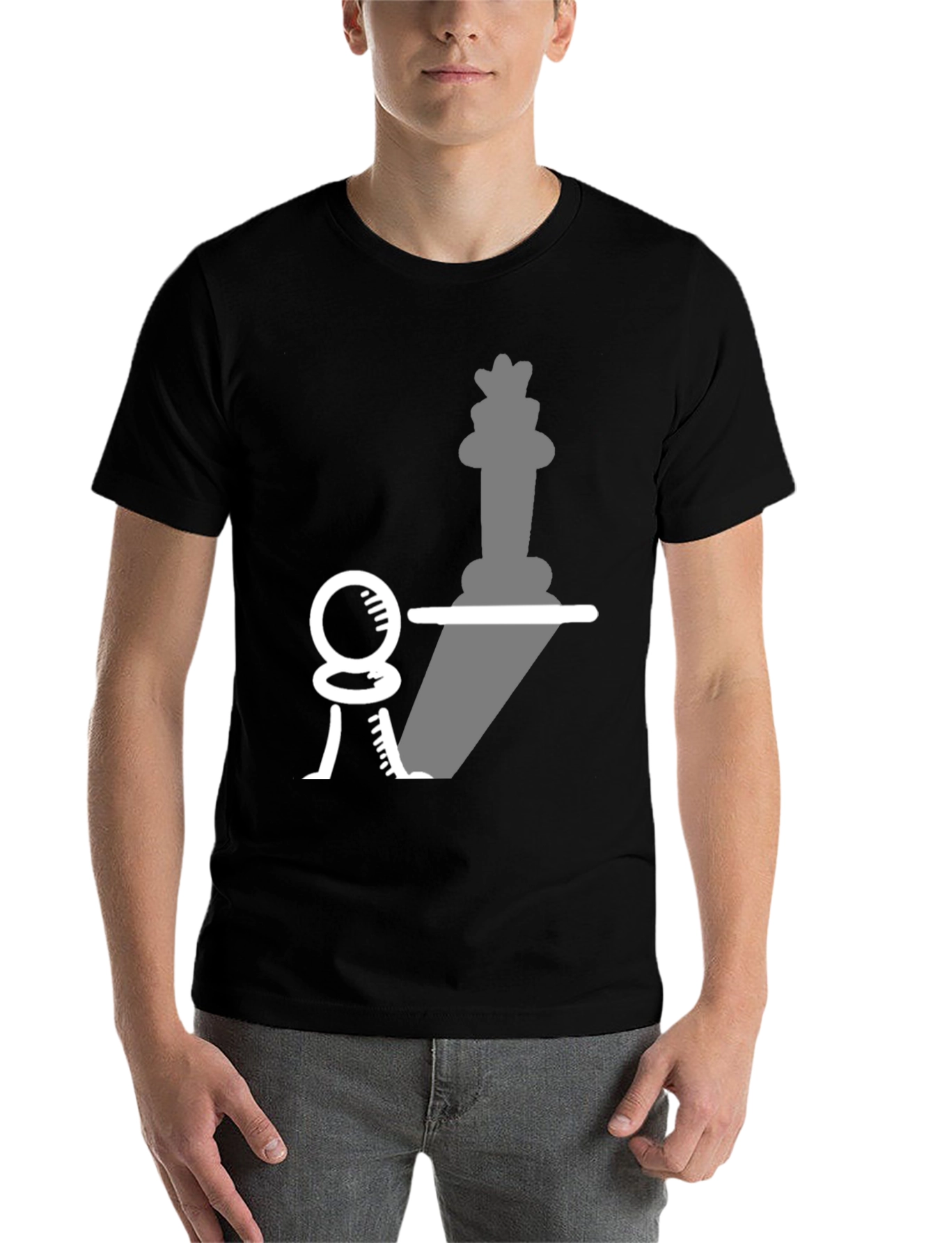 Black Chess Piece Shadow T-Shirt - Pawn to King view 7