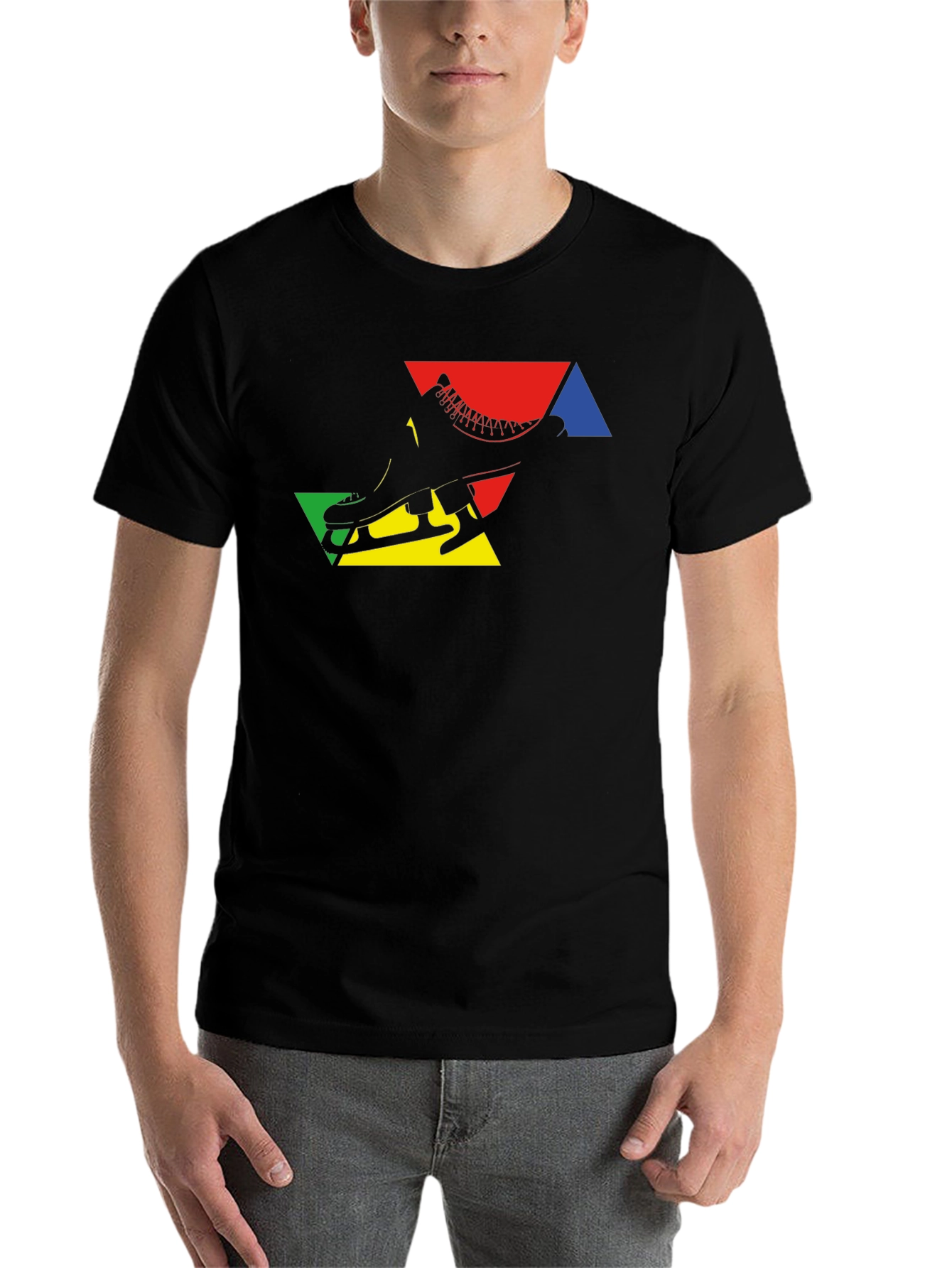 Abstract Ice Skate Graphic T-Shirt - 7