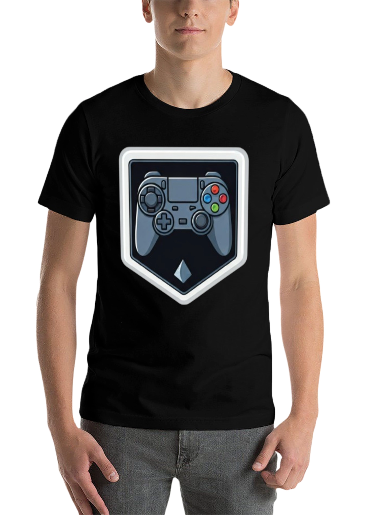 Black Gaming Controller Graphic Tee - Gamer Style view 7