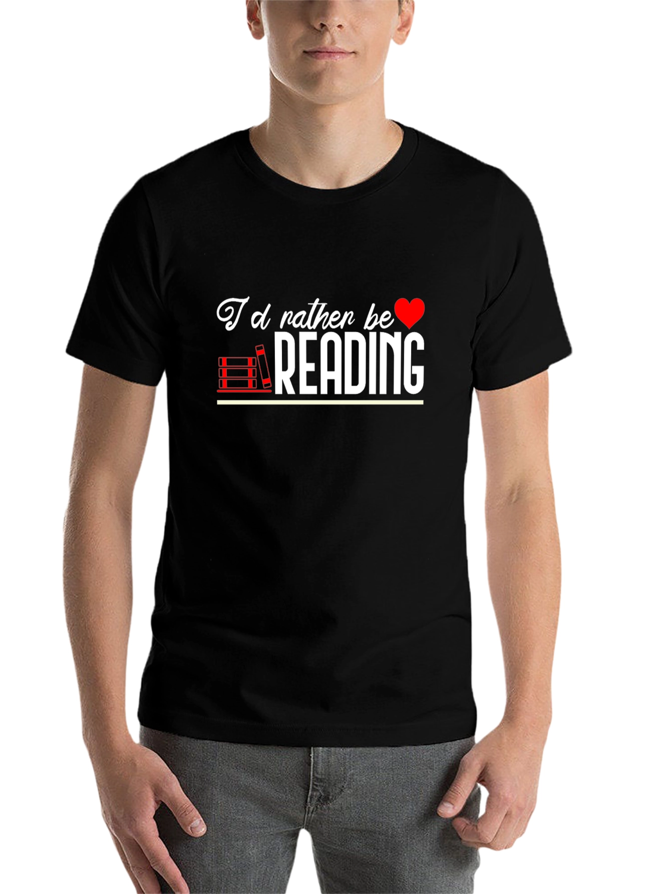Black I'd Rather Be Reading Graphic Tee view 7