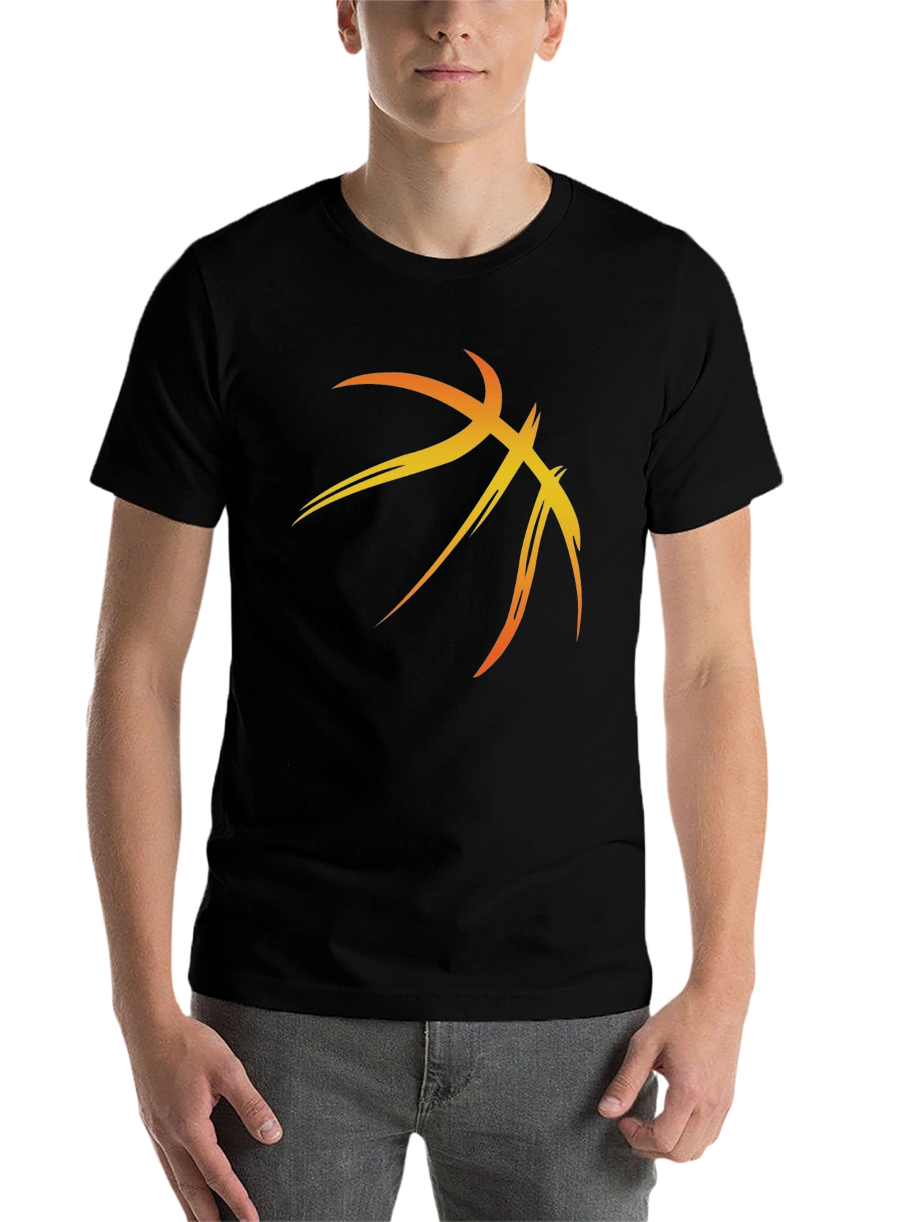 Black Basketball Graphic Tee - Black Cotton Blend Shirt view 7
