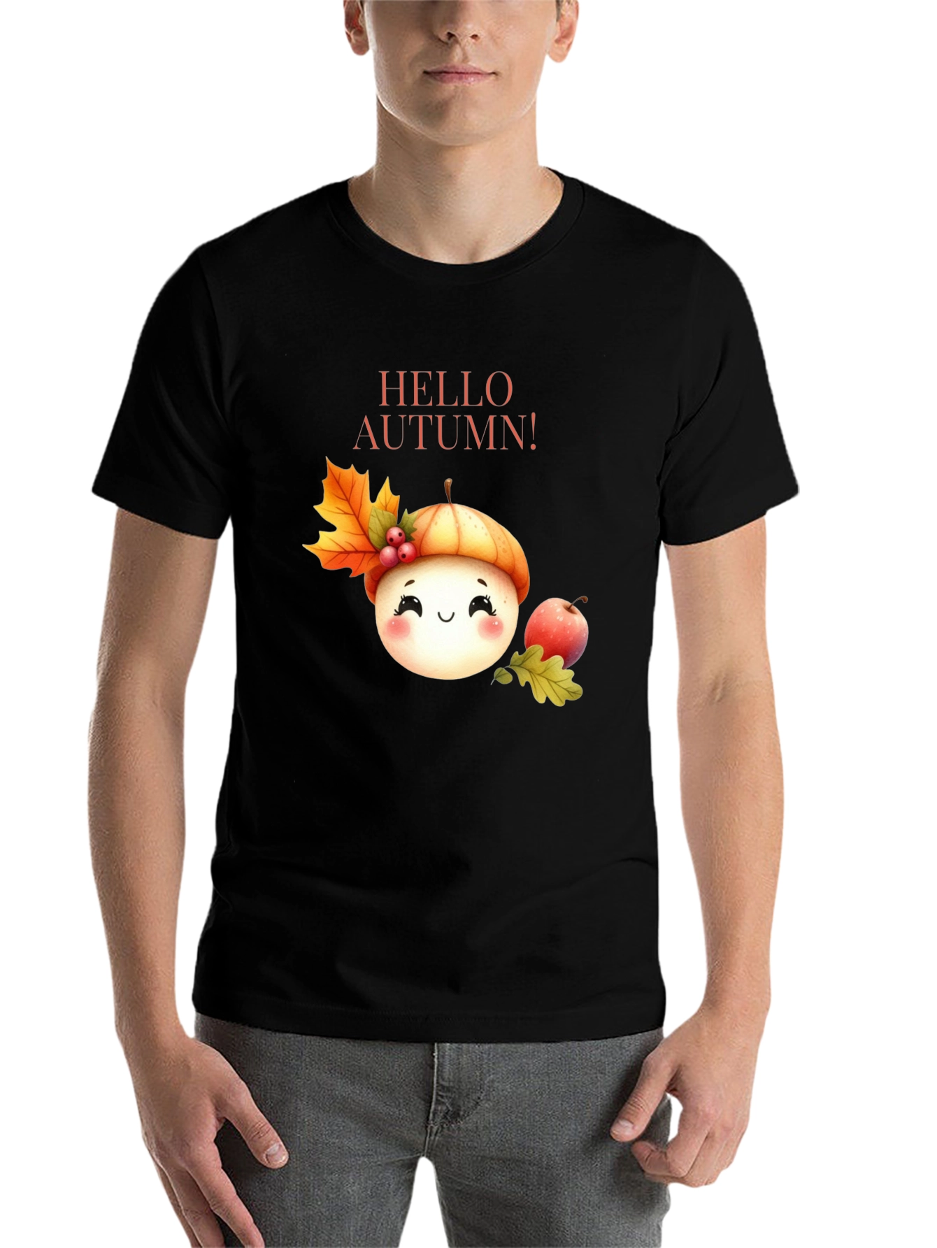 Black Hello Autumn Black T-Shirt view 7
