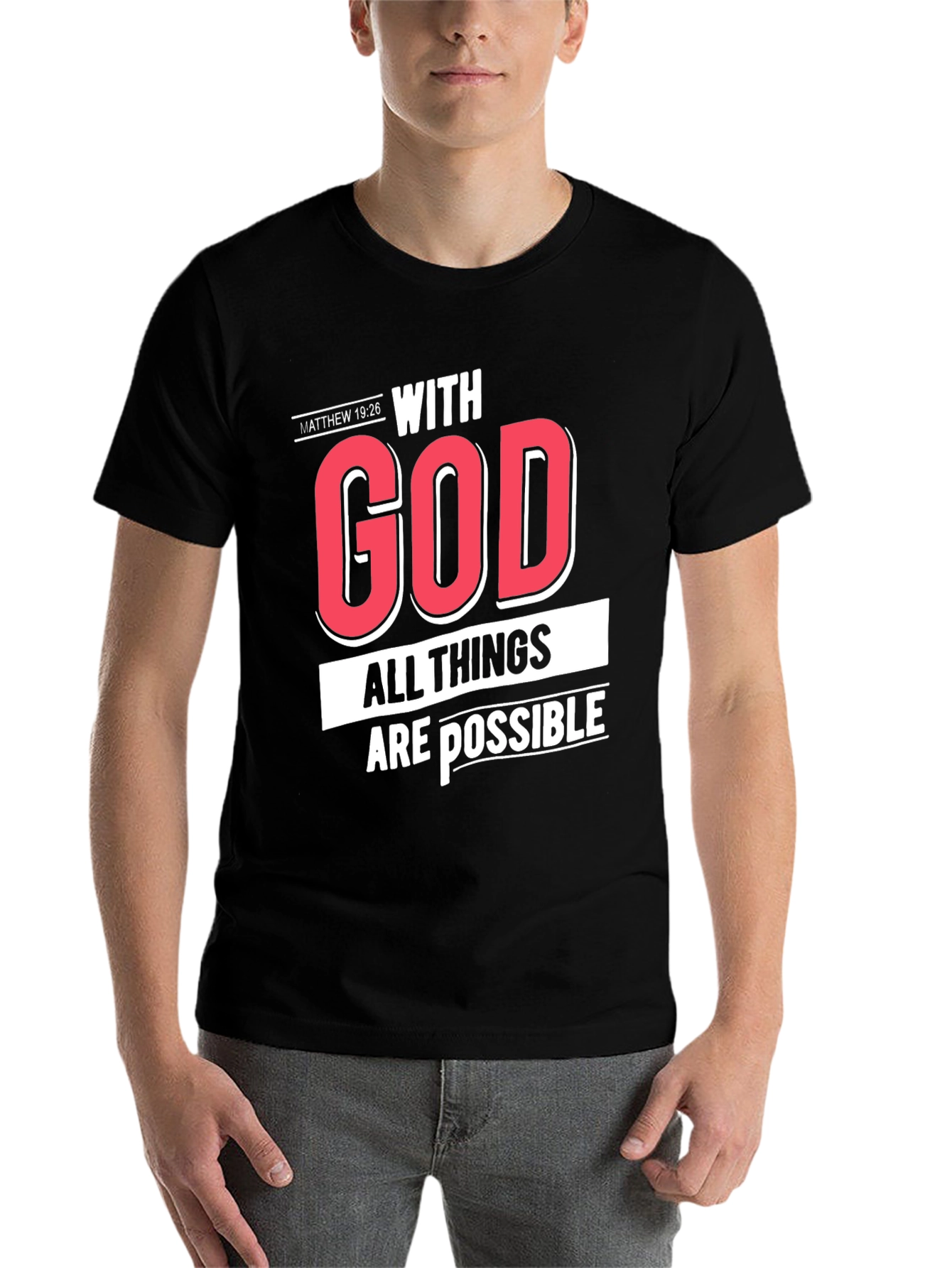 Black With God All Things Are Possible T-Shirt view 7