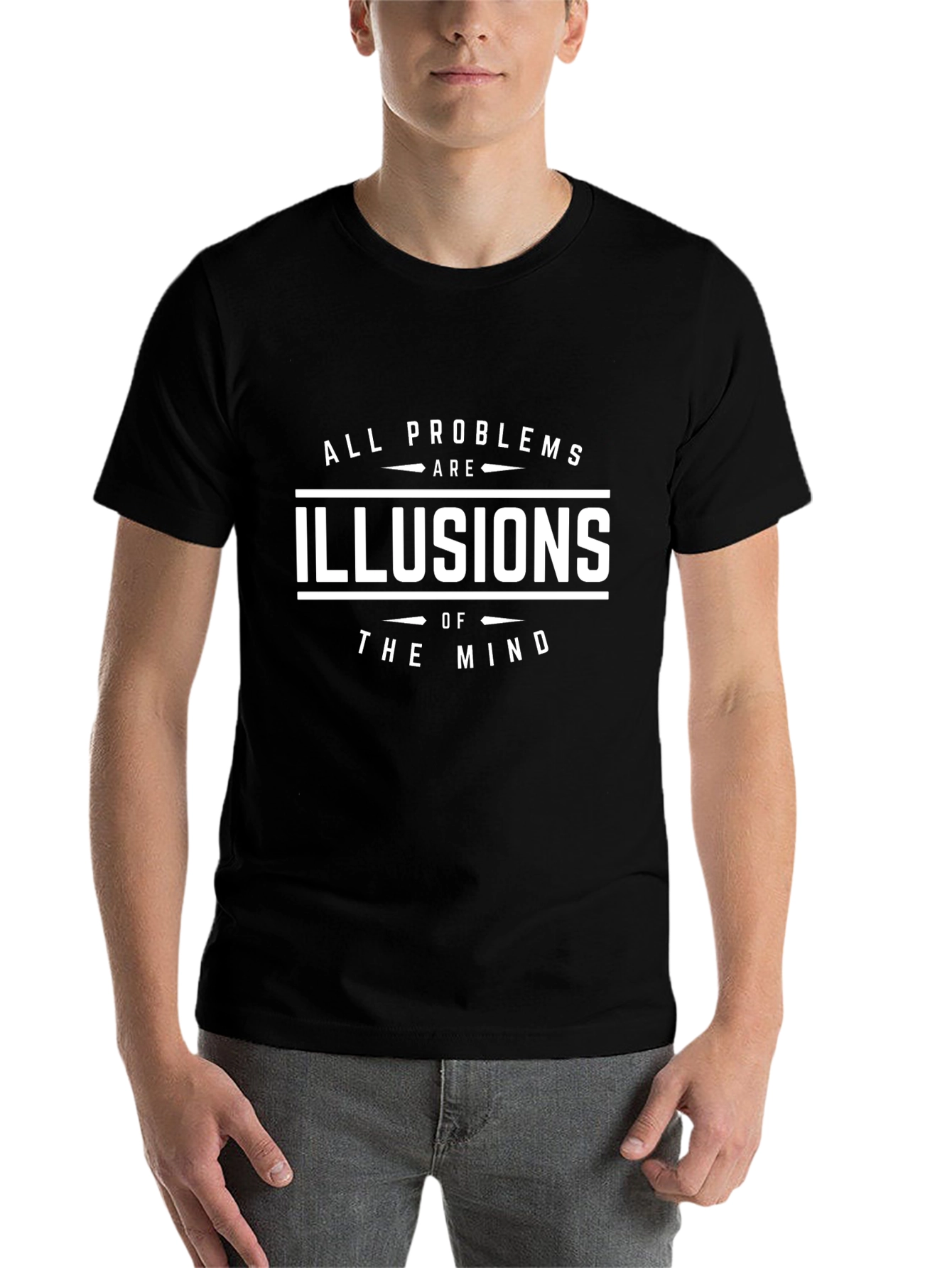Illusion of the Mind Black Graphic T-Shirt - 7