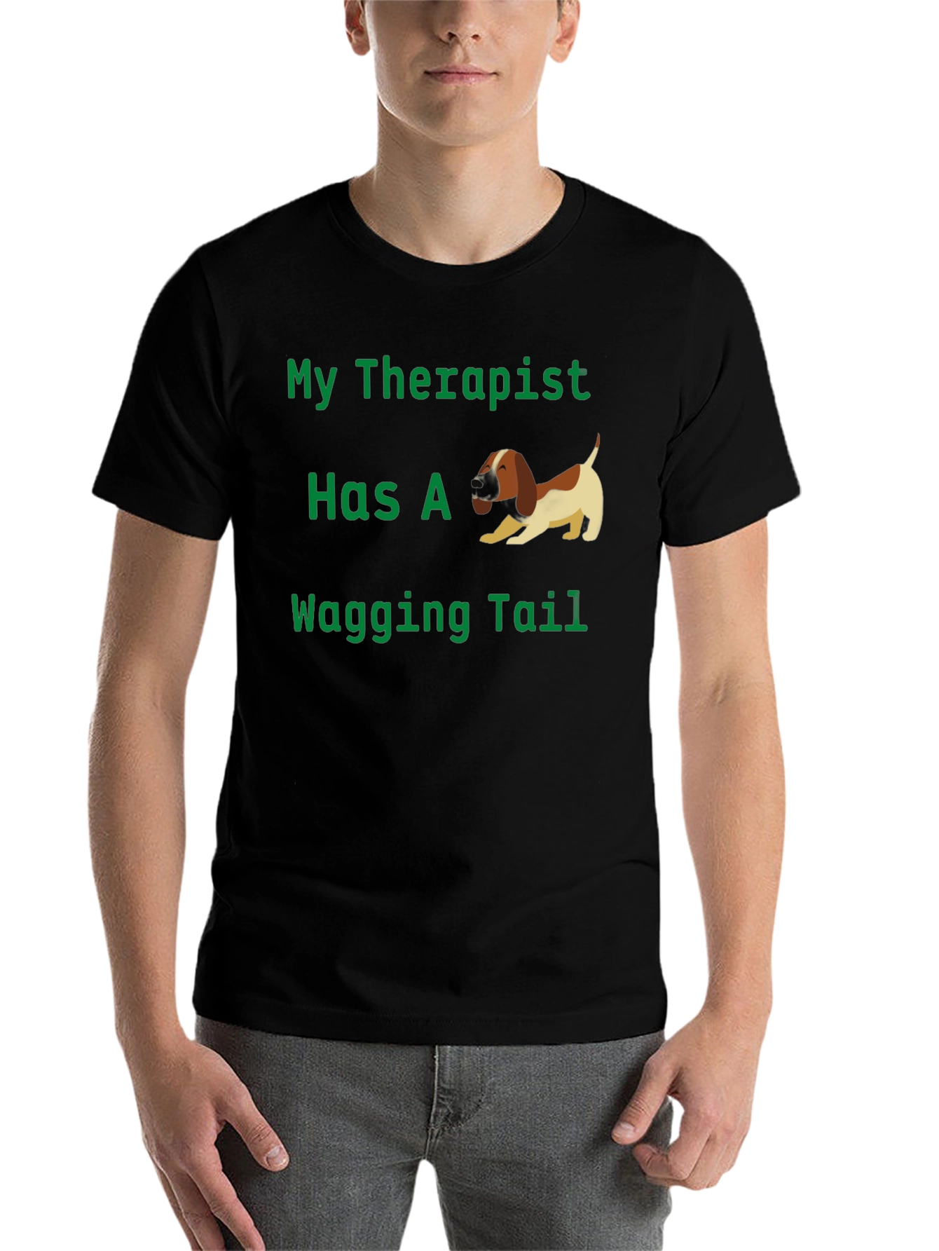 Black My Therapist Dog T-Shirt Funny Pet Lover Tee view 7