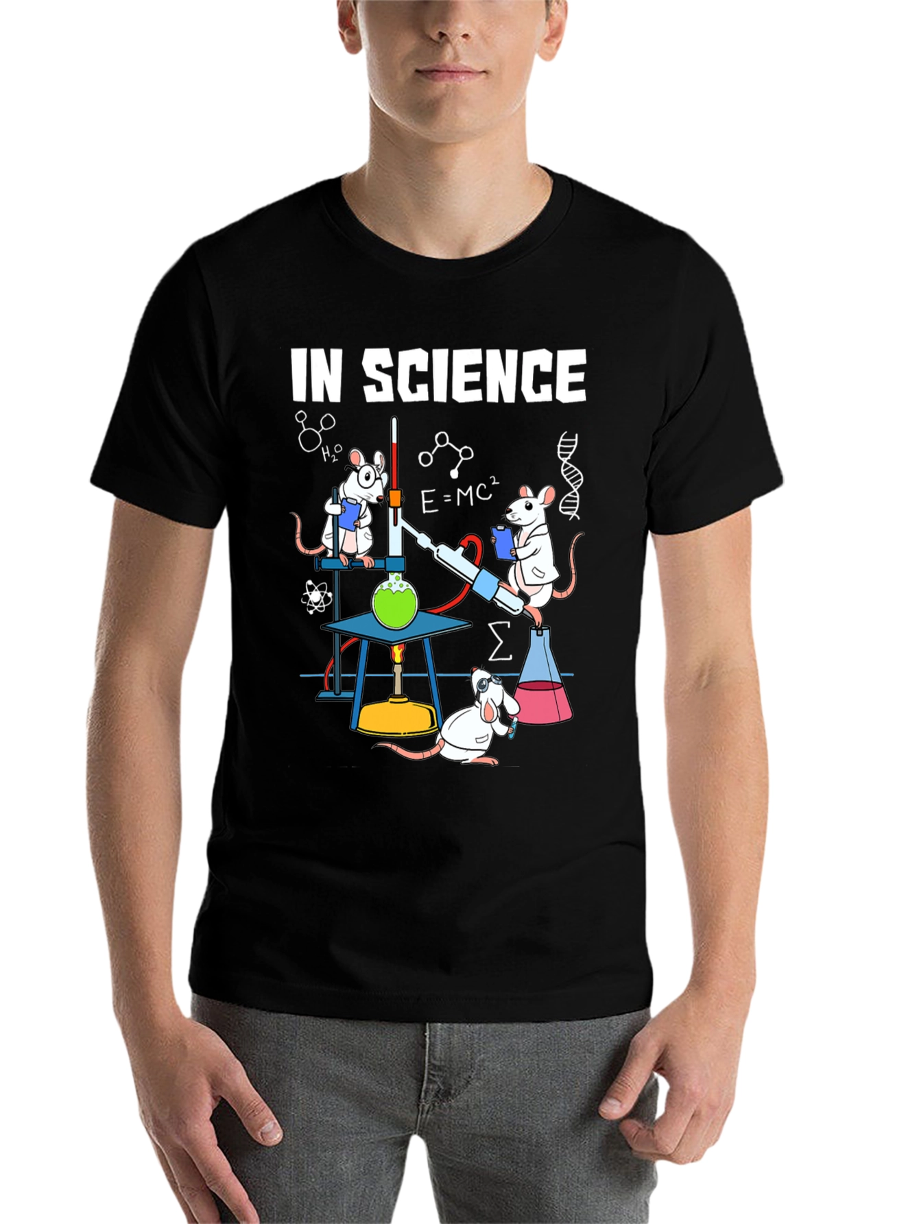 Black Science Rat T-Shirt - Black Cotton Blend Tee view 7