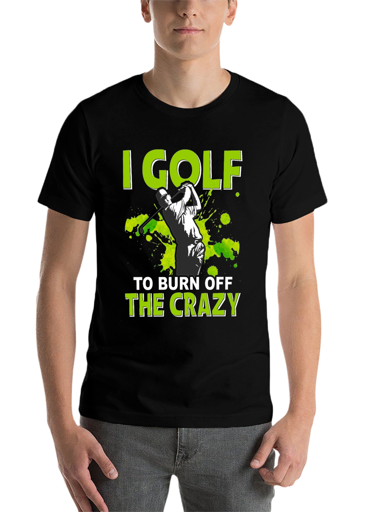 Black Golf Burn Off Crazy Graphic Tee view 7