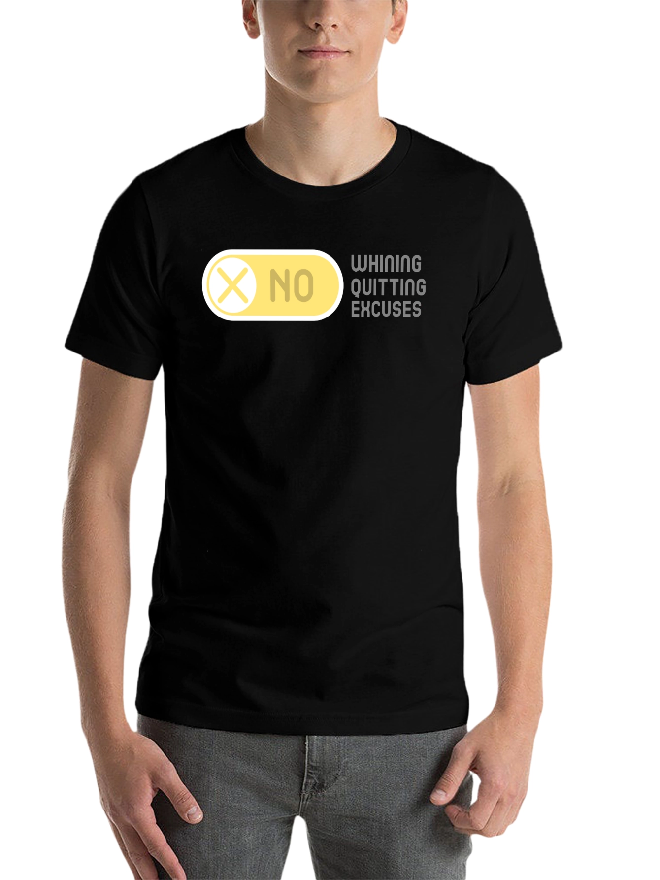 Black No Excuses Graphic T-Shirt - Motivational Tee view 7