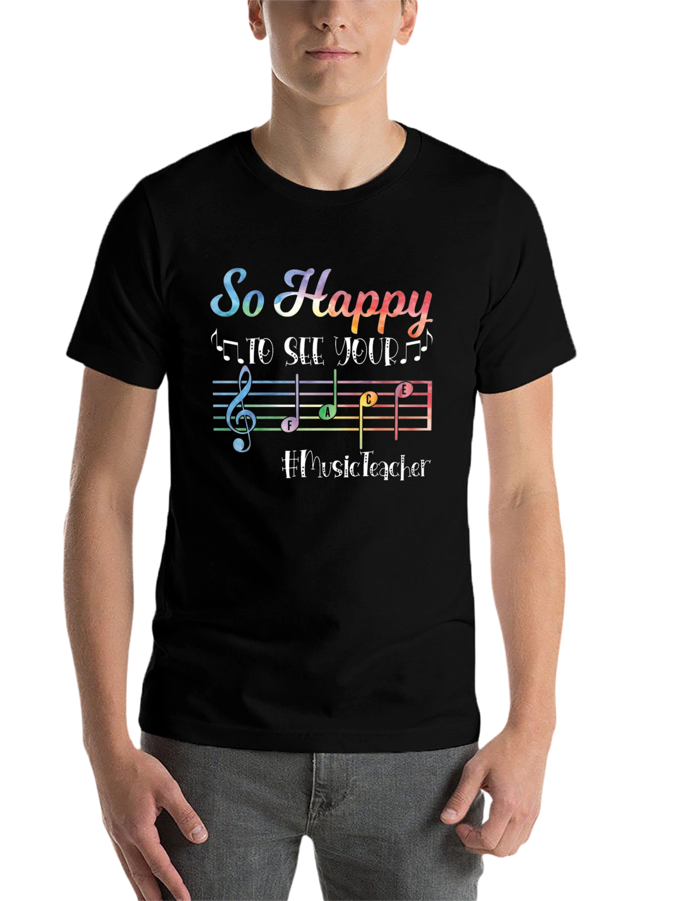 Black So Happy to See Your Music Teacher T-Shirt view 7