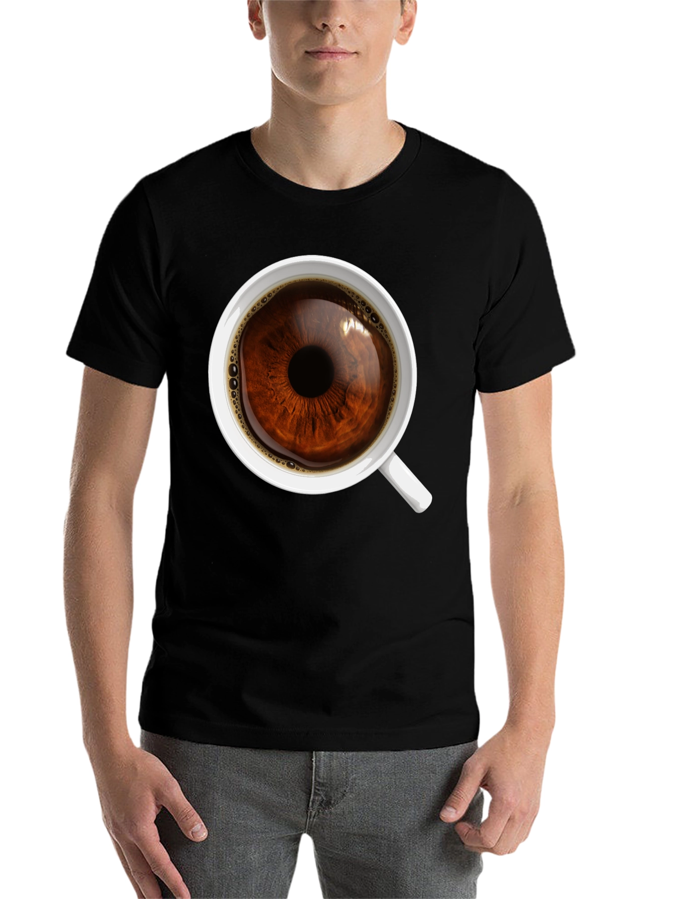 Black Eye See Coffee T-Shirt - Unique Graphic Tee view 7