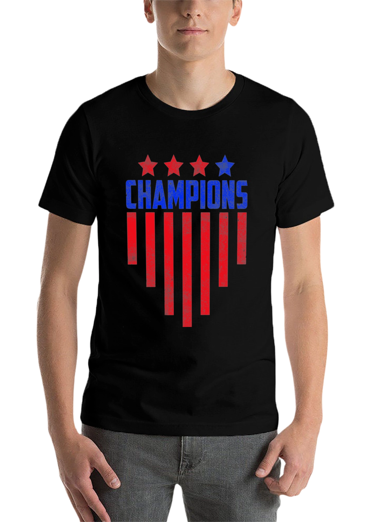 Black Champions Graphic Tee - Patriotic Design view 7