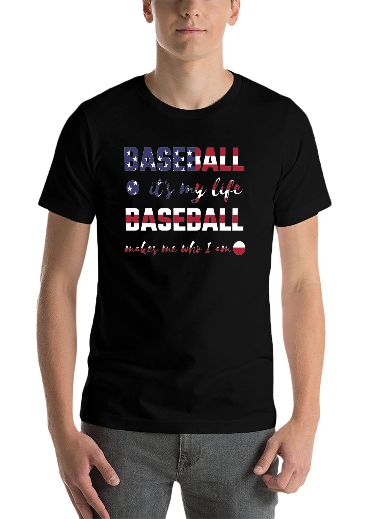 Black Baseball It's My Life T-Shirt view 7