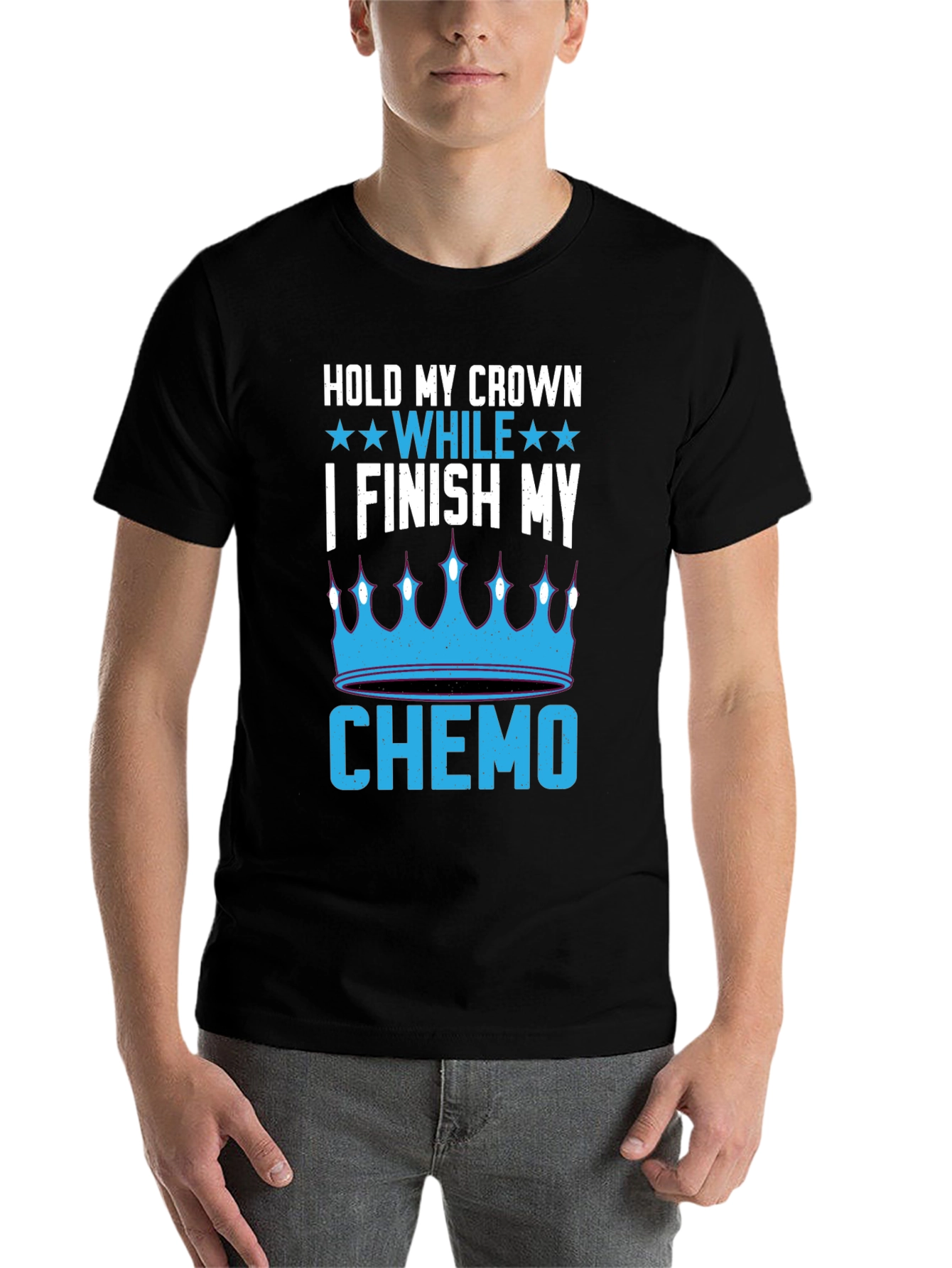 Black Hold My Crown While I Finish My Chemo T-Shirt view 7