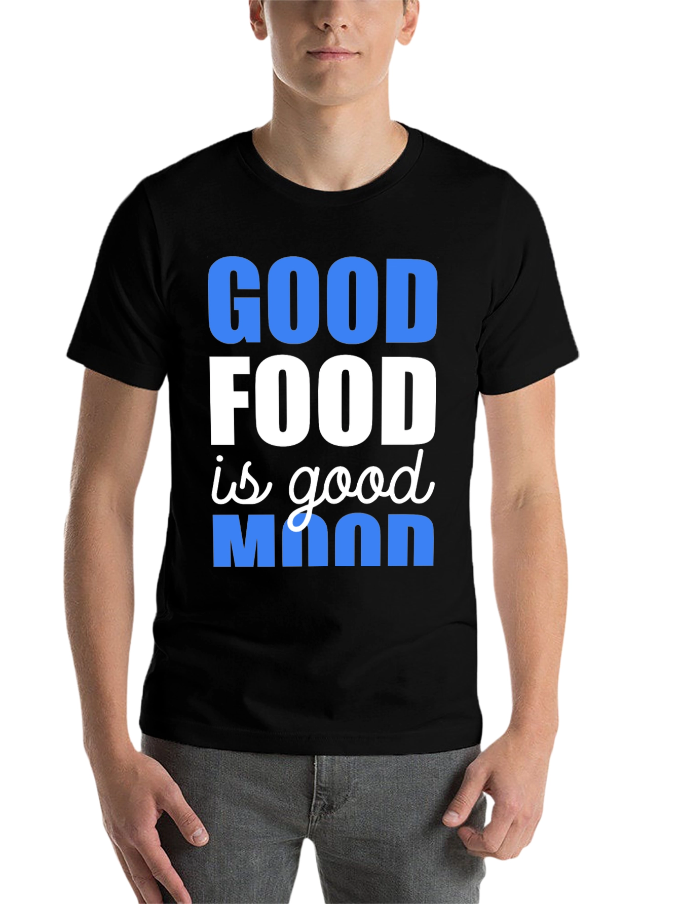 Black Good Food Good Mood T-Shirt view 7