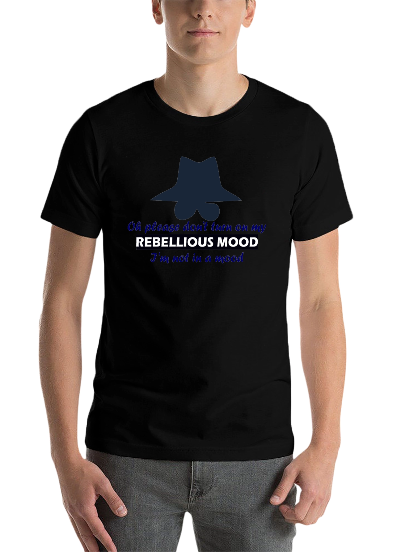 Black Rebellious Mood T-Shirt: Stylish and Fun! view 7
