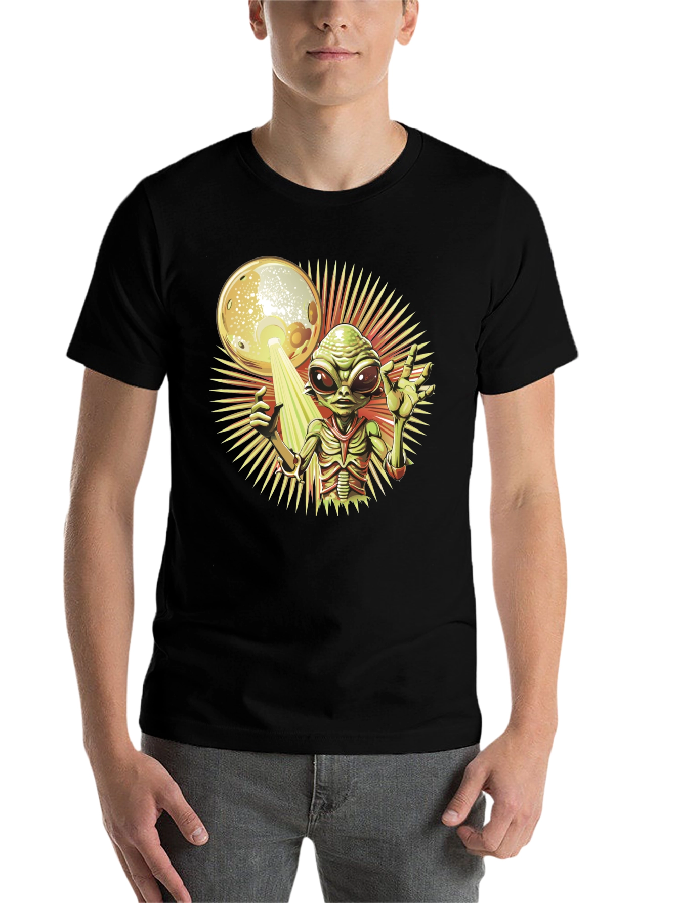 Black Alien Abduction T-Shirt - Out of This World Style view 7
