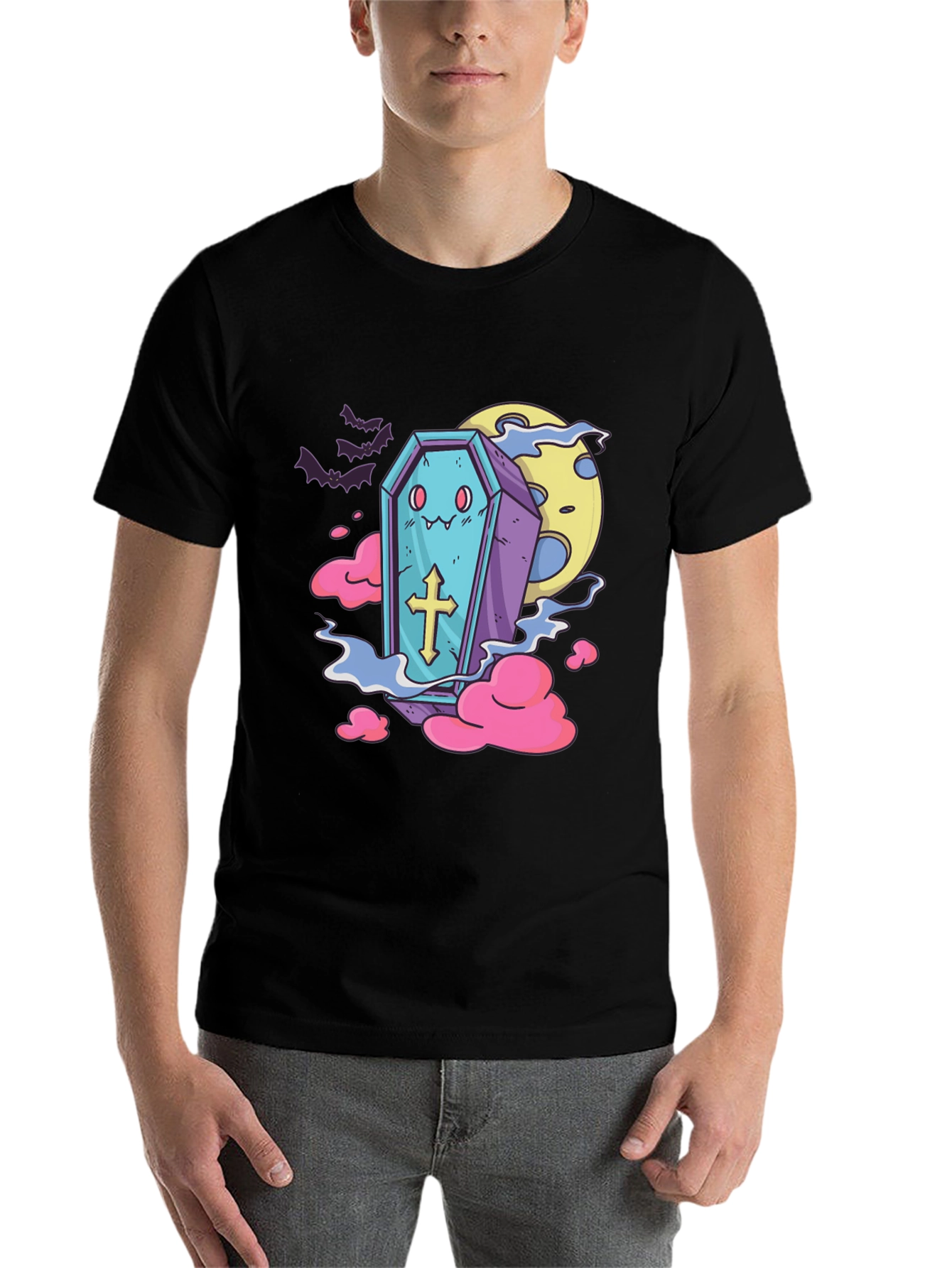 Black Kawaii Coffin T-Shirt - Cute Gothic Style view 7