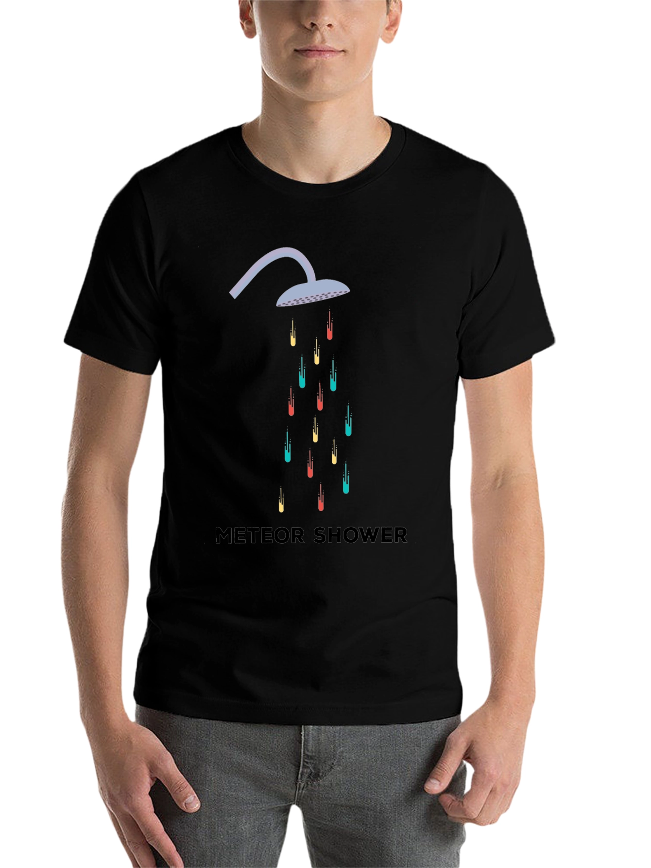 Black Meteor Shower Graphic Tee view 7