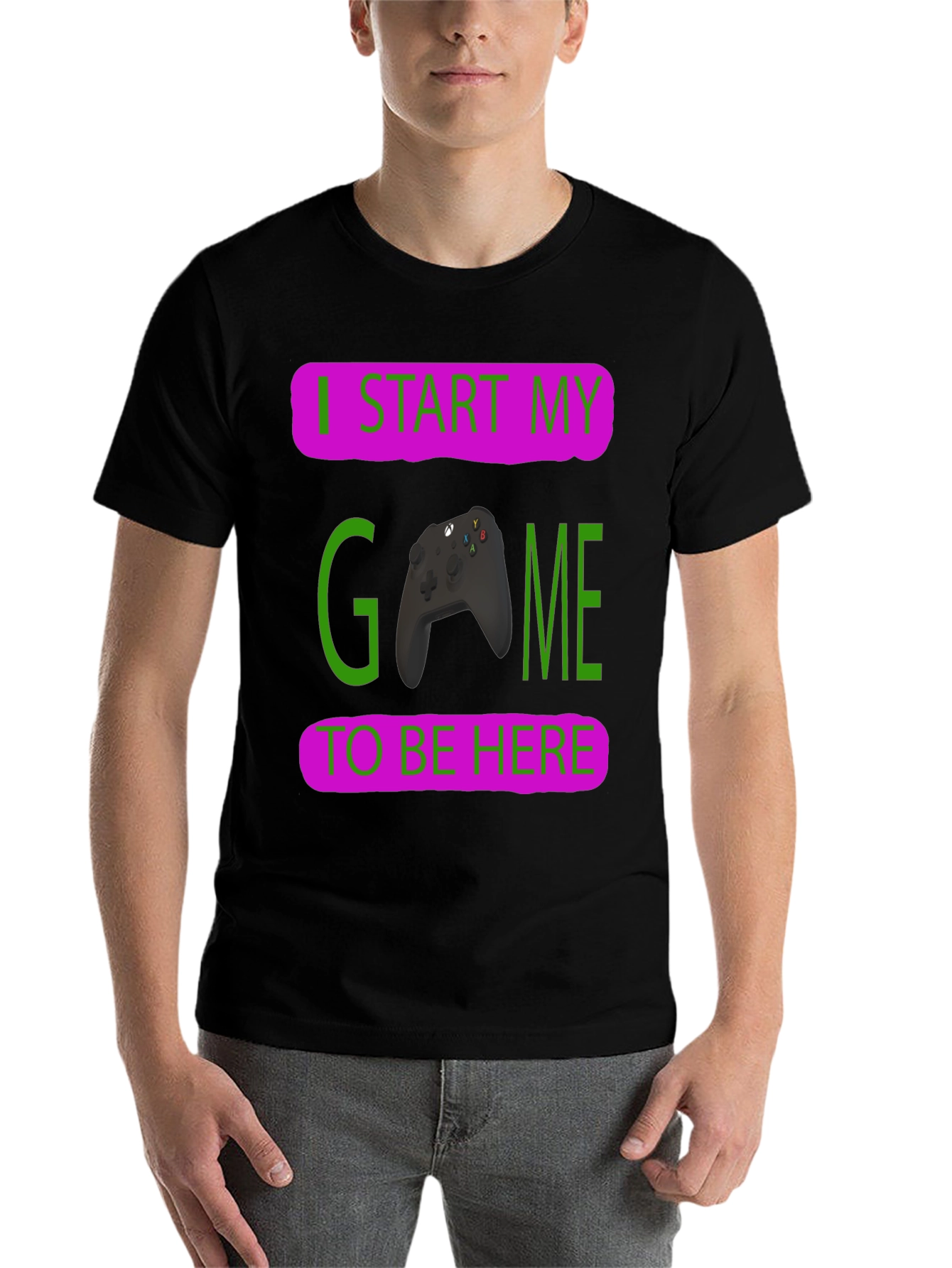 Black Gamer T-Shirt: I Start My Game To Be Here view 7