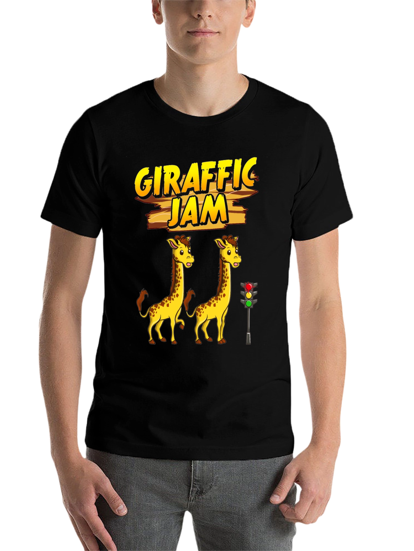 Black Girafffic Jam Tee - Funny Traffic Humor Shirt view 7