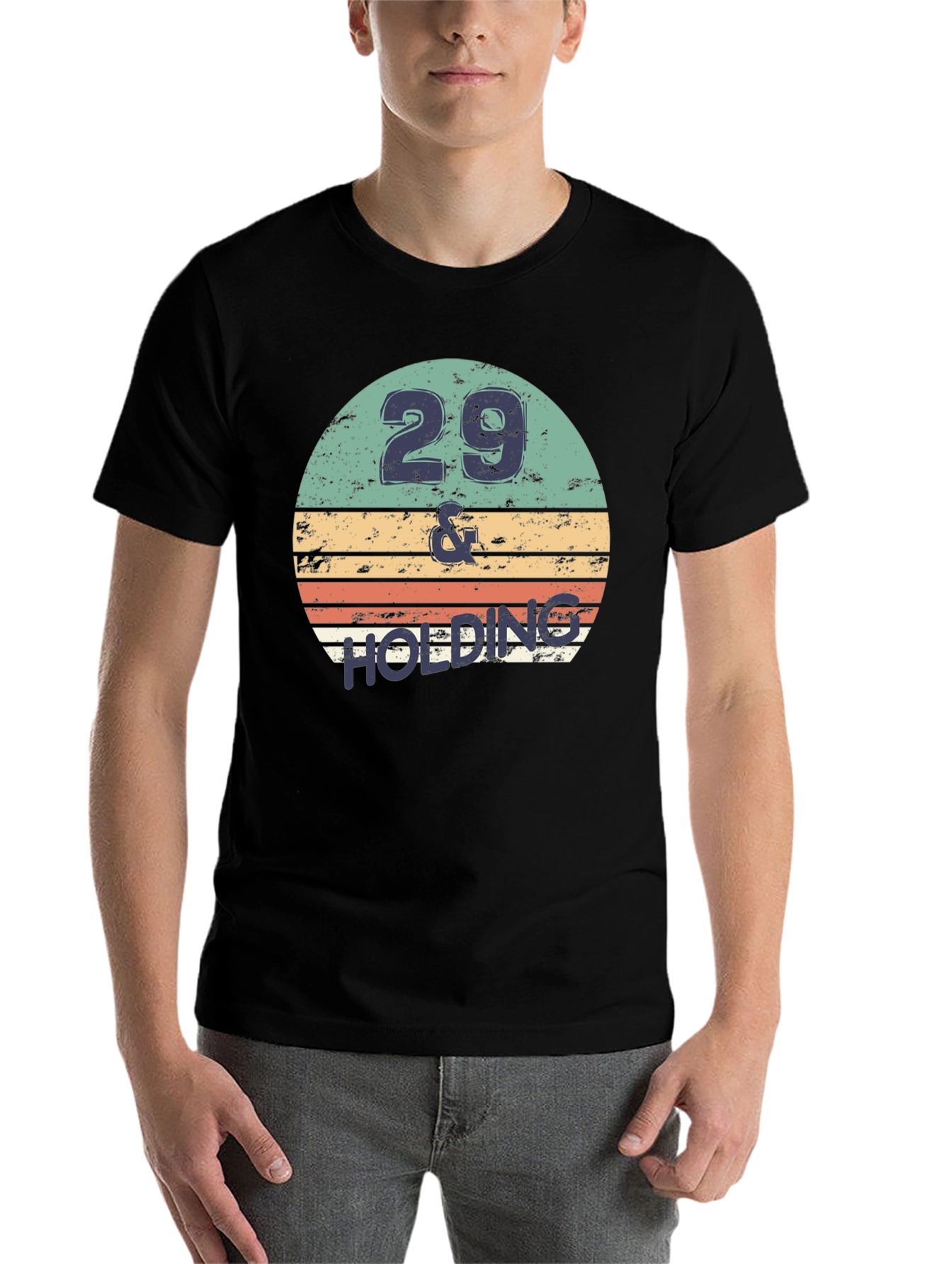 Black 29 & Holding Birthday T-Shirt Retro Design view 7
