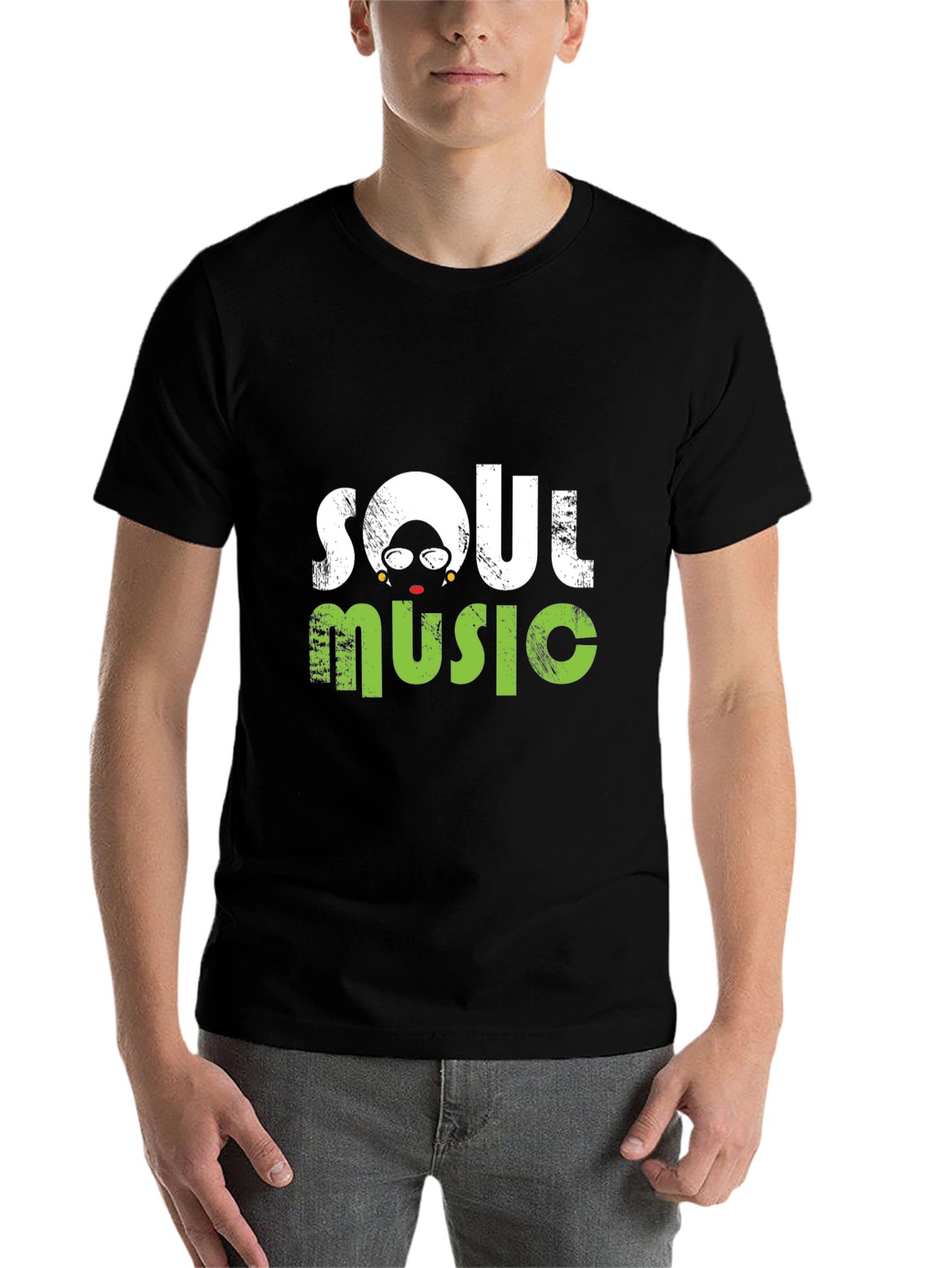Black Soul Music Graphic Black T-Shirt view 7