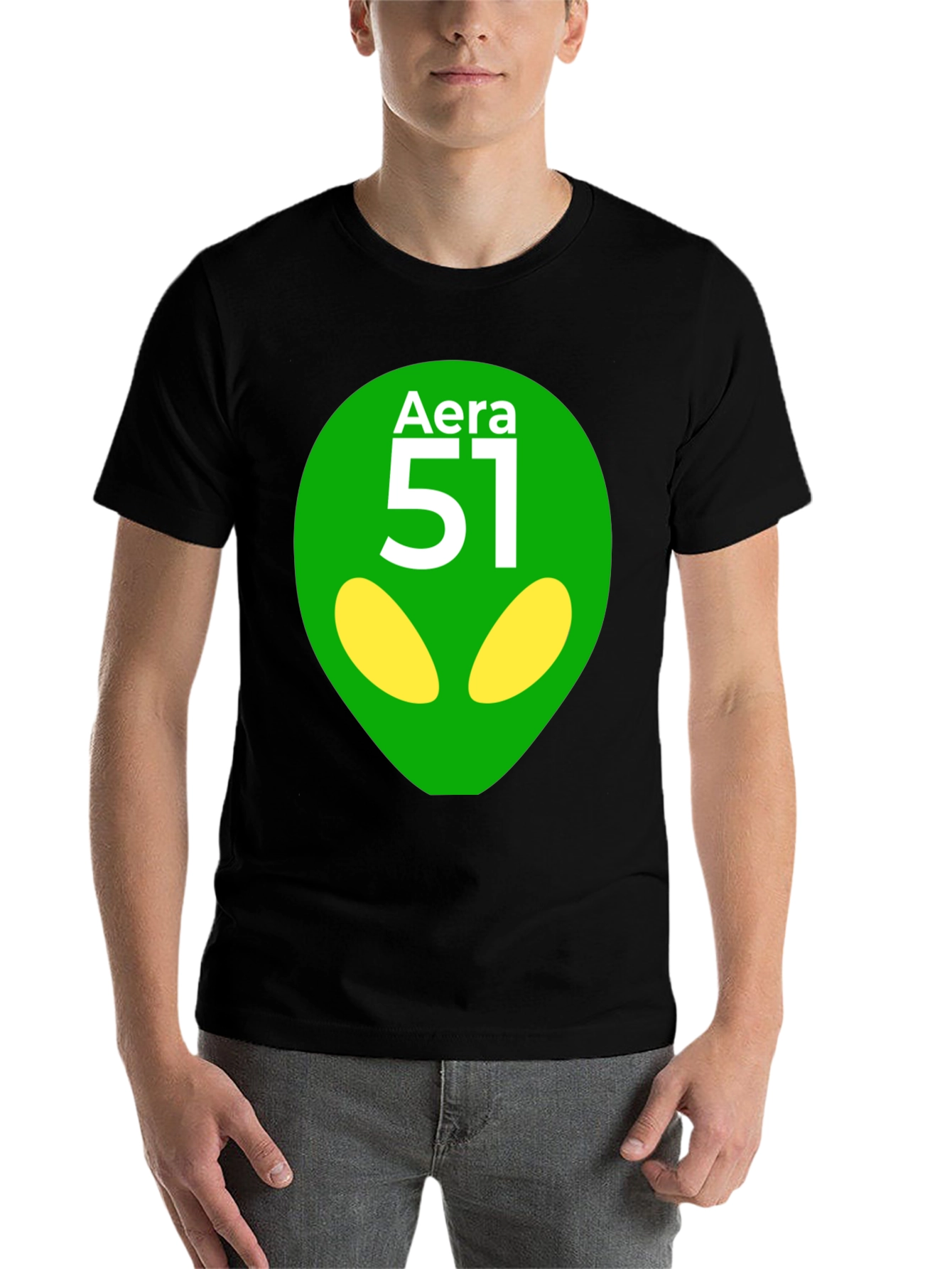 Black Area 51 Alien Graphic T-Shirt - Black view 7