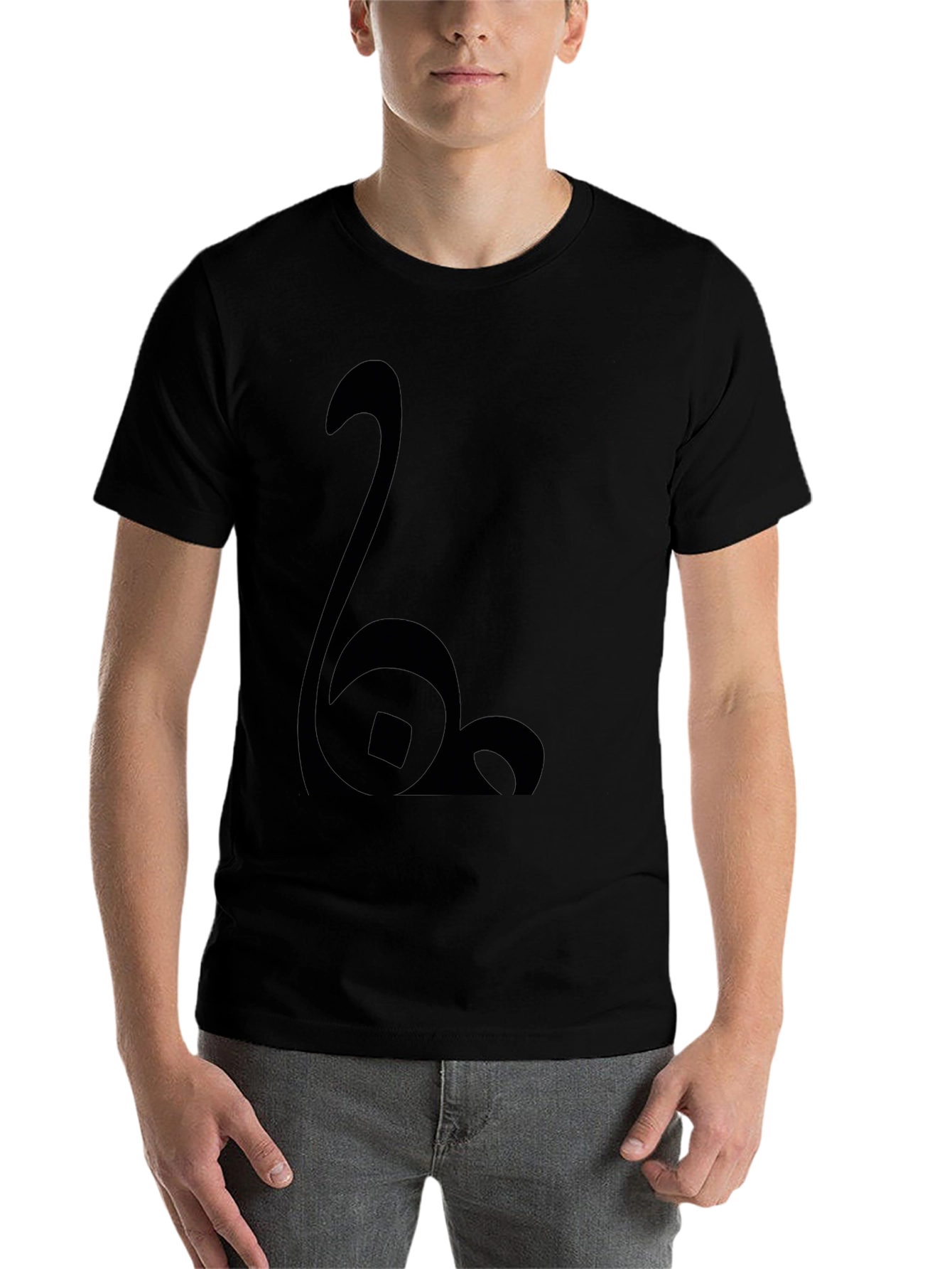 Black Modern Black Graphic Tee - Abstract Design view 7