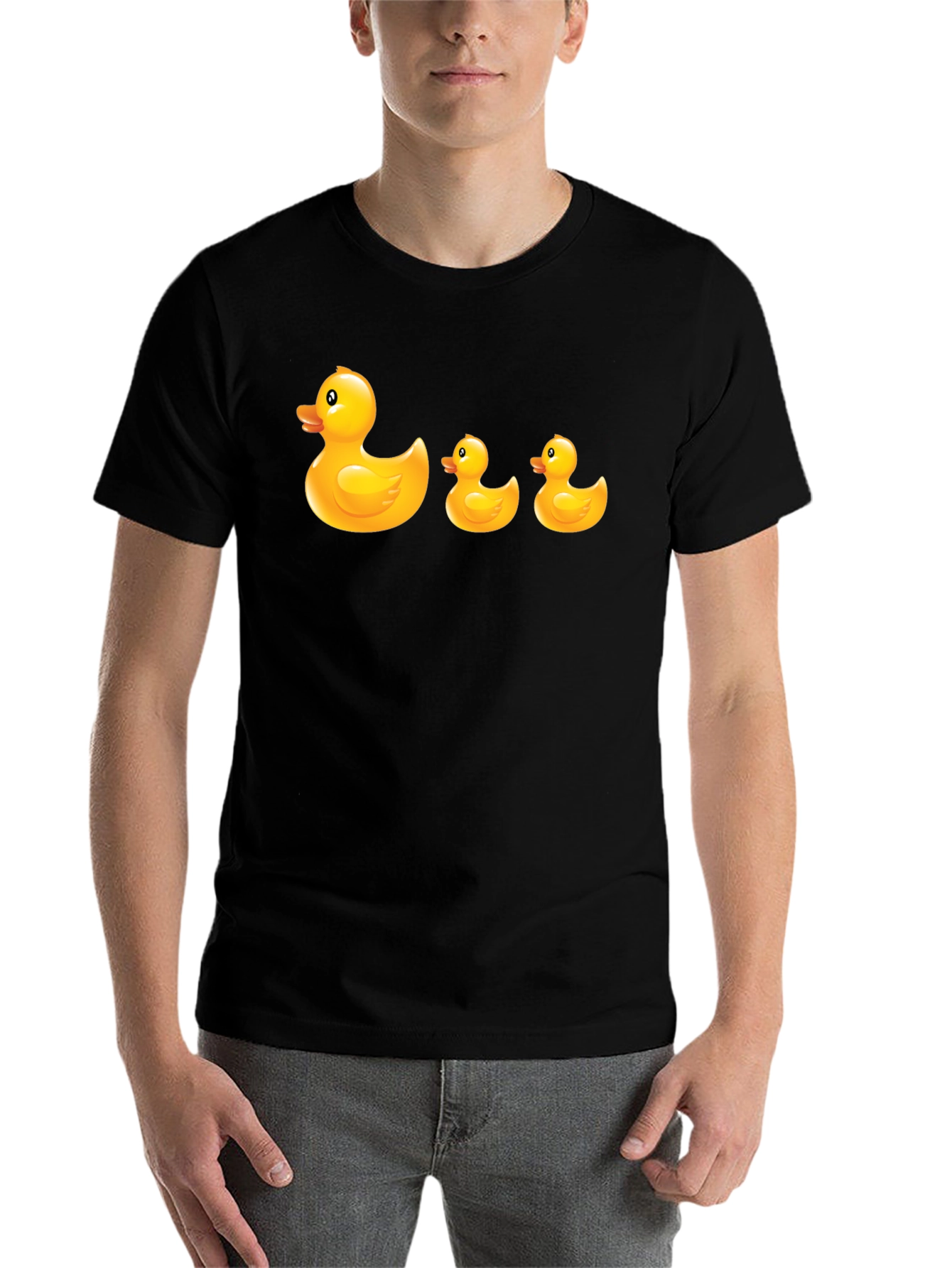 Black Rubber Duck T-Shirt - Quirky Black Cotton Tee view 7