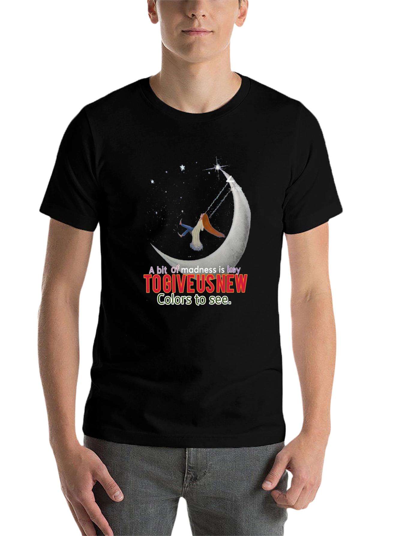 Black Madness is Key Graphic Tee - Unisex Black Cotton T-Shirt view 7