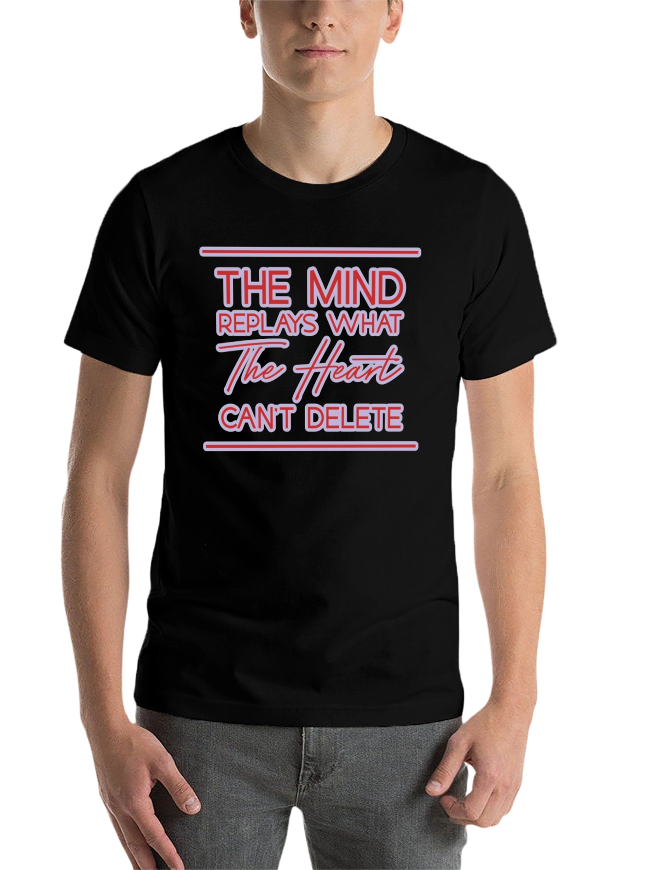 Black The Mind T-Shirt - Heart Can't Delete view 7