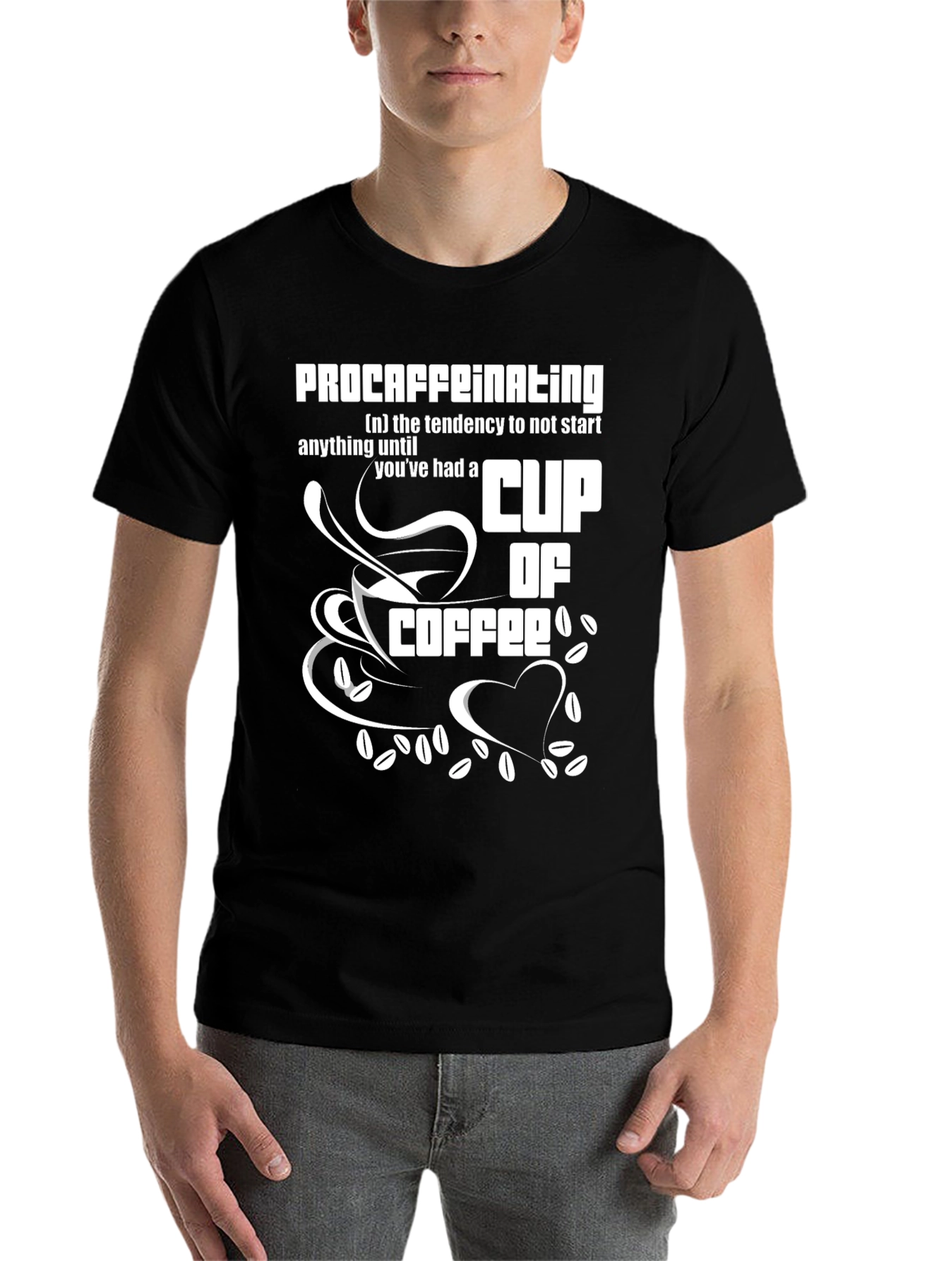 Black Procaffeinating Funny Coffee T-Shirt view 7