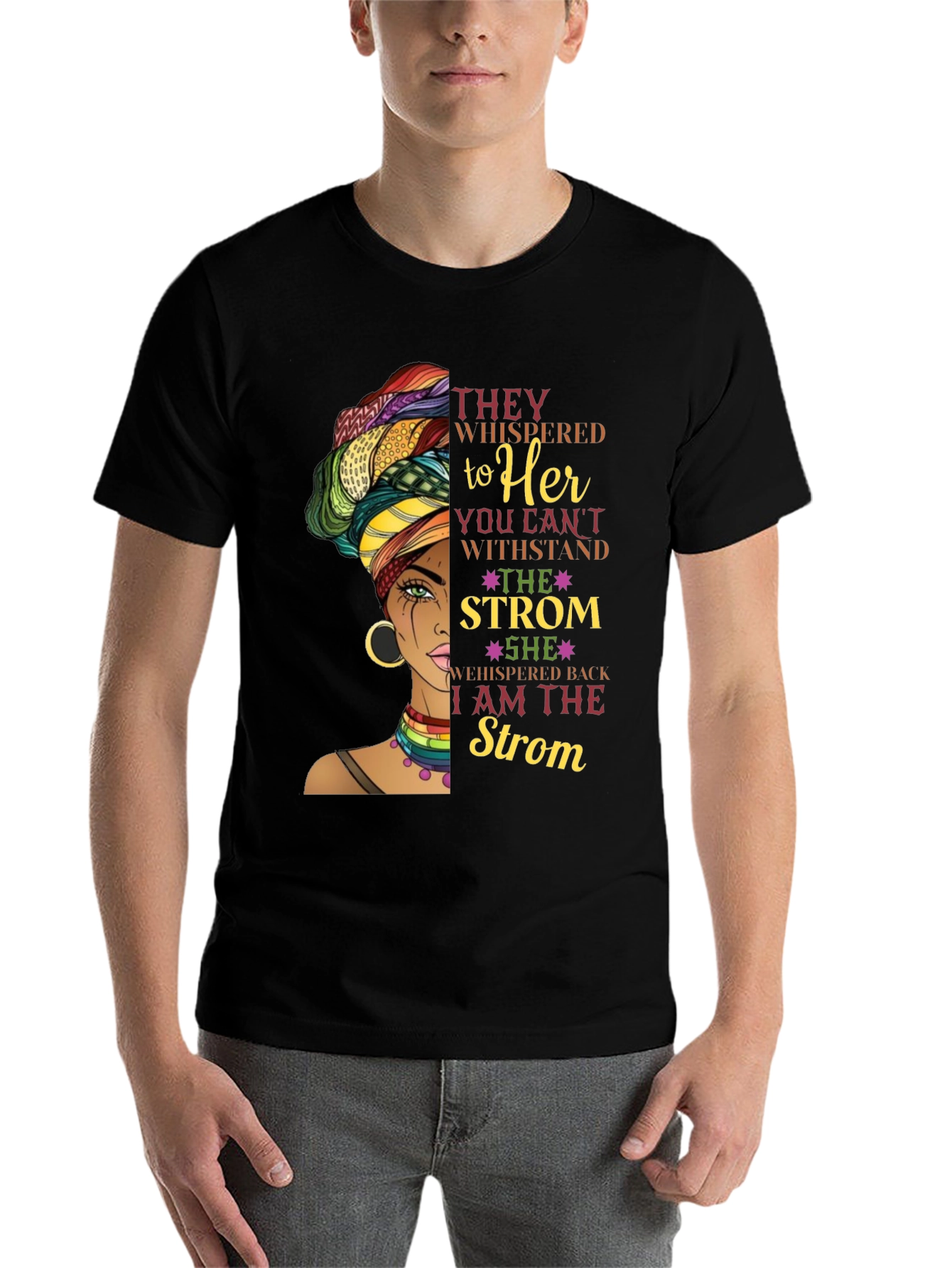 Black Empowered Woman T-Shirt: I am the Storm view 7