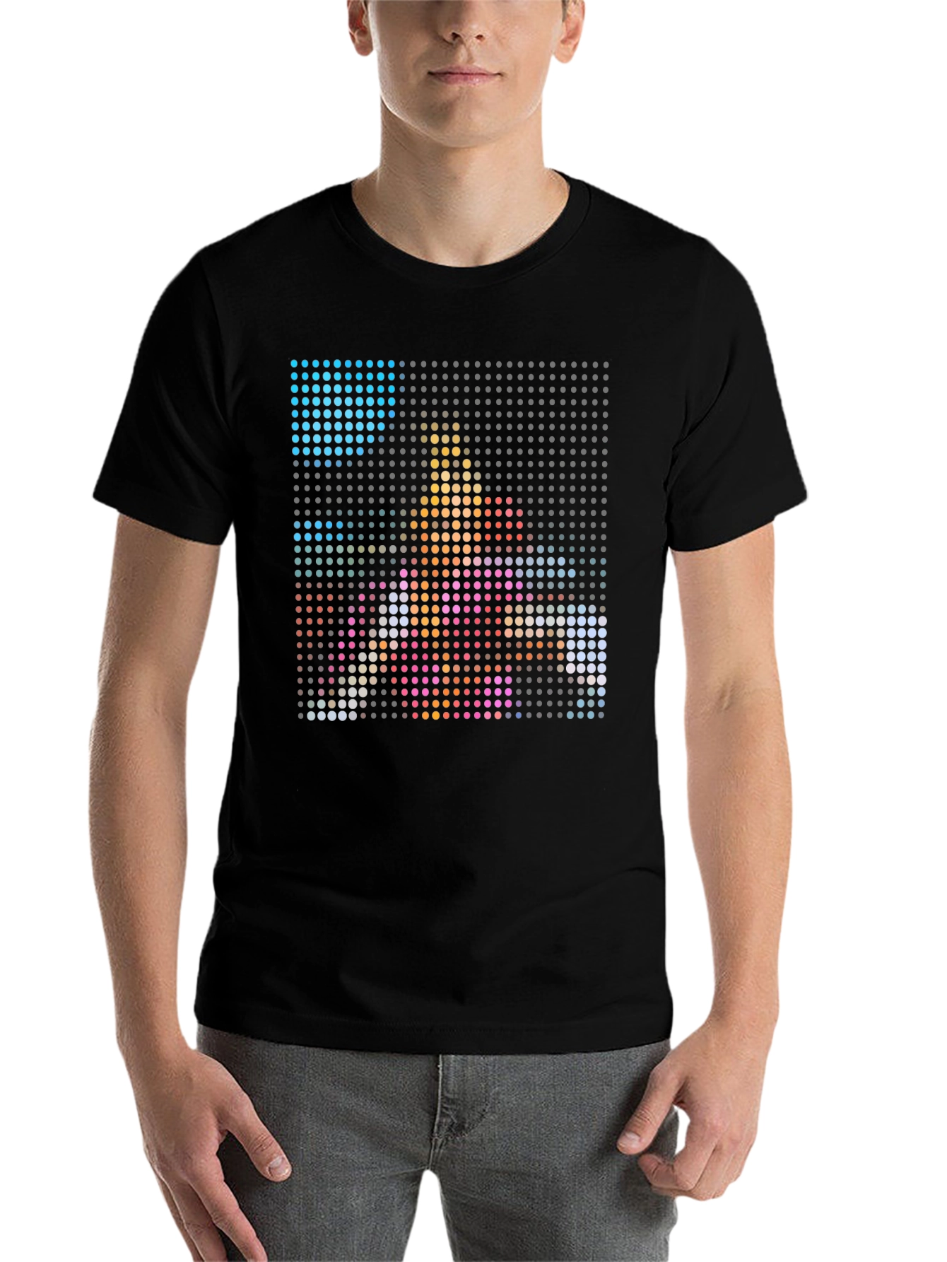 Black Pixel Art Graphic Black T-Shirt view 7