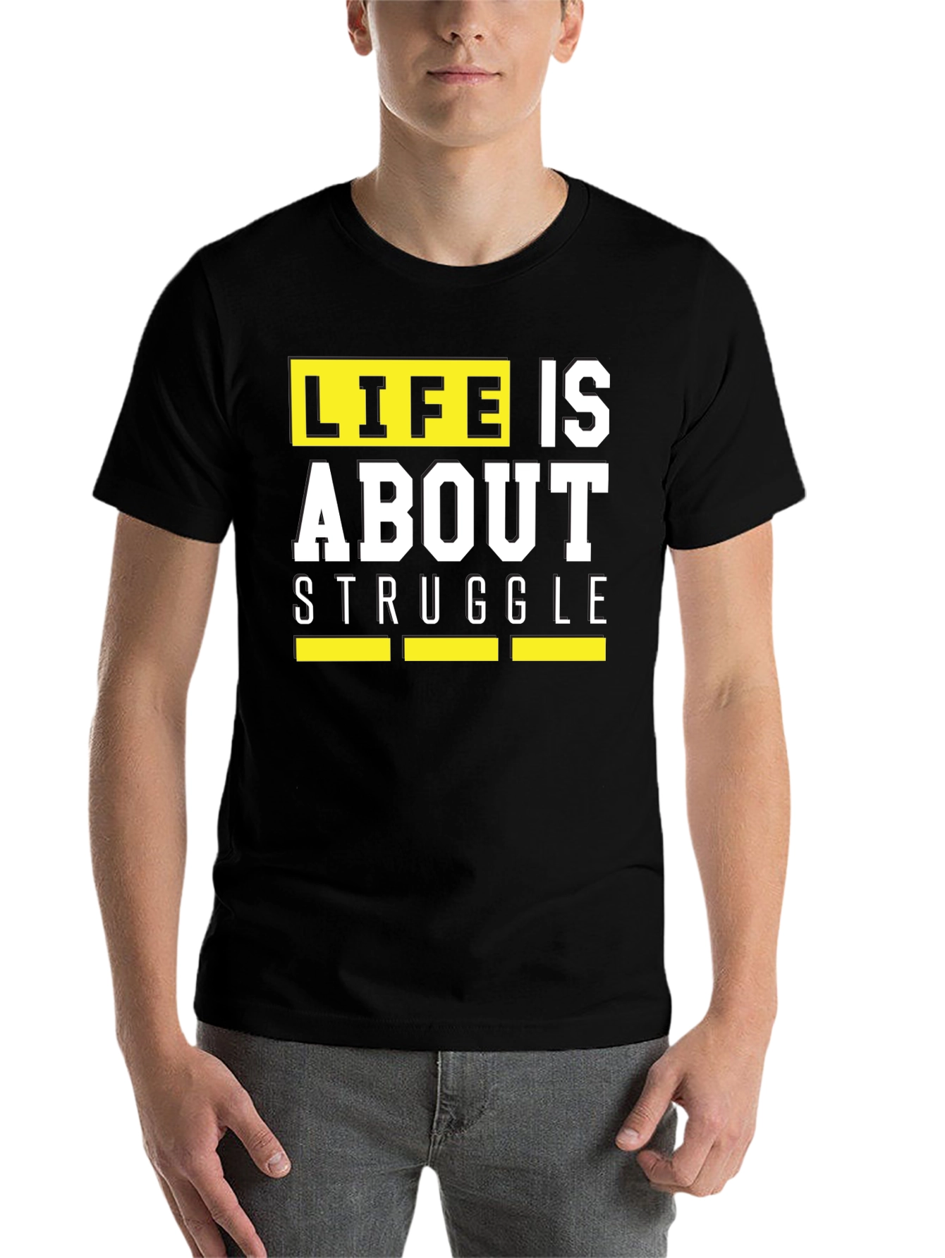 Black Life is About Struggle T-Shirt - Black Graphic Tee view 7