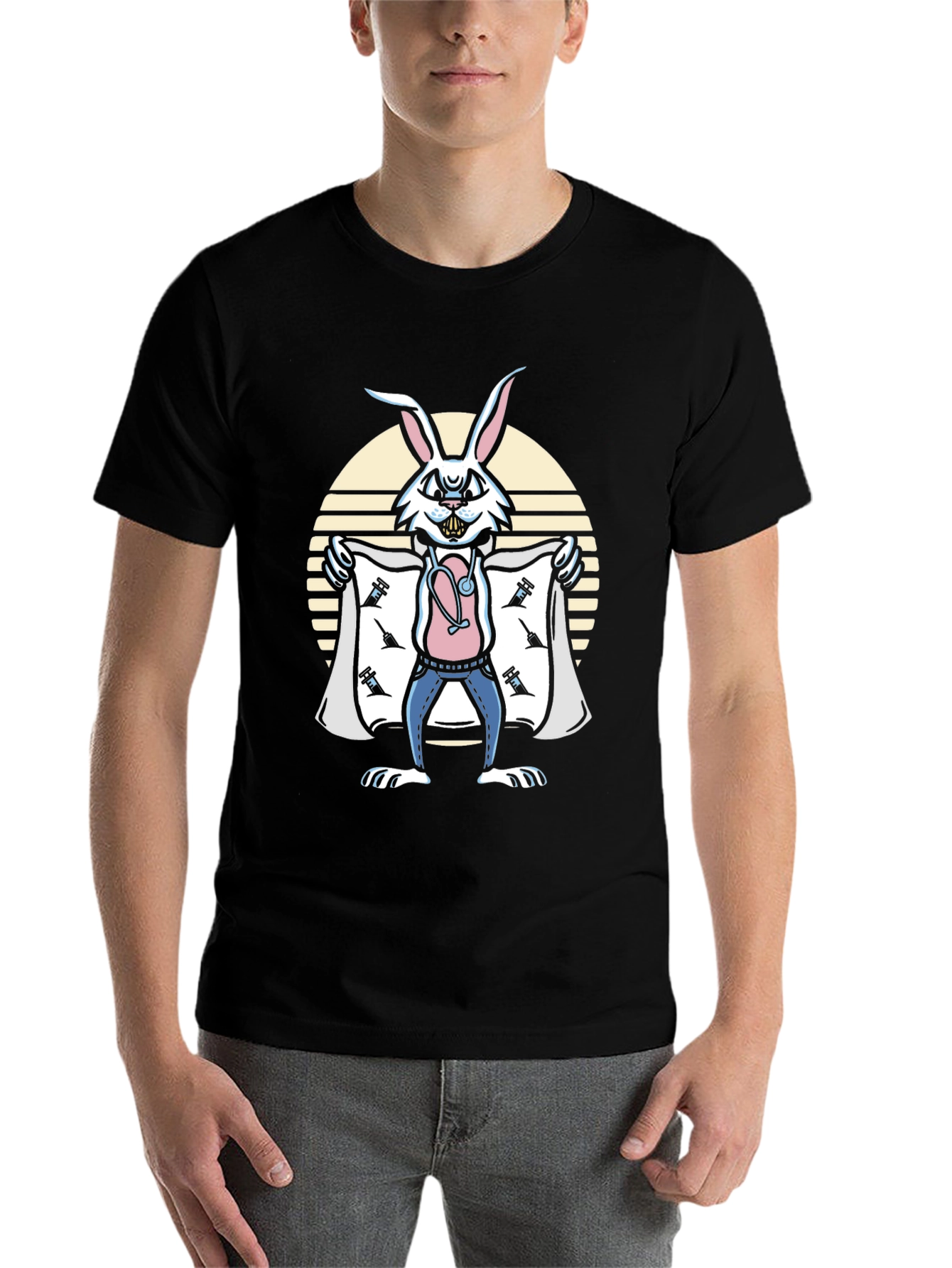Black Rabbit Doctor Graphic Tee - Medical Humor view 7