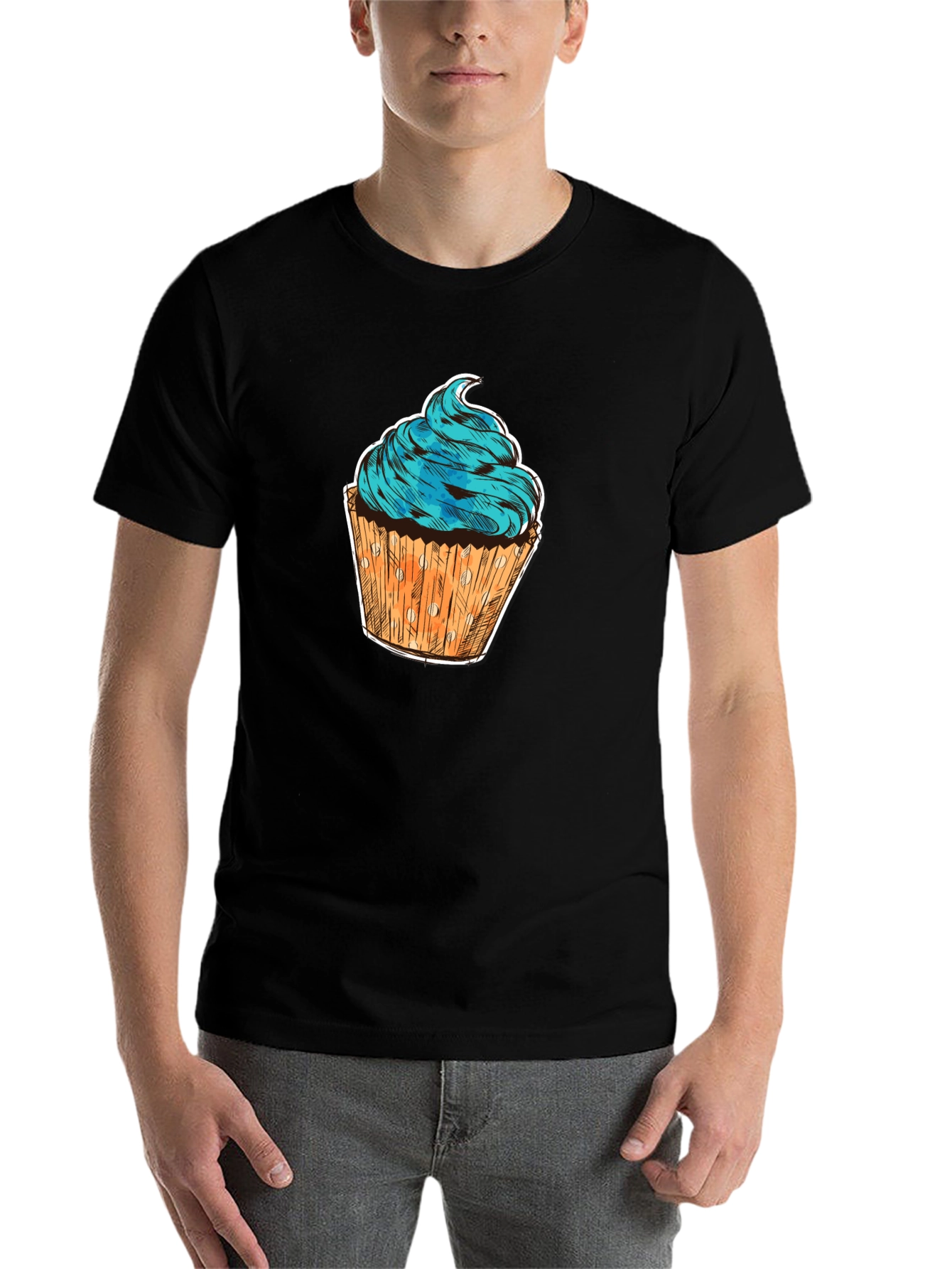 Black Cupcake Graphic T-Shirt - Sweet Treat Design view 7
