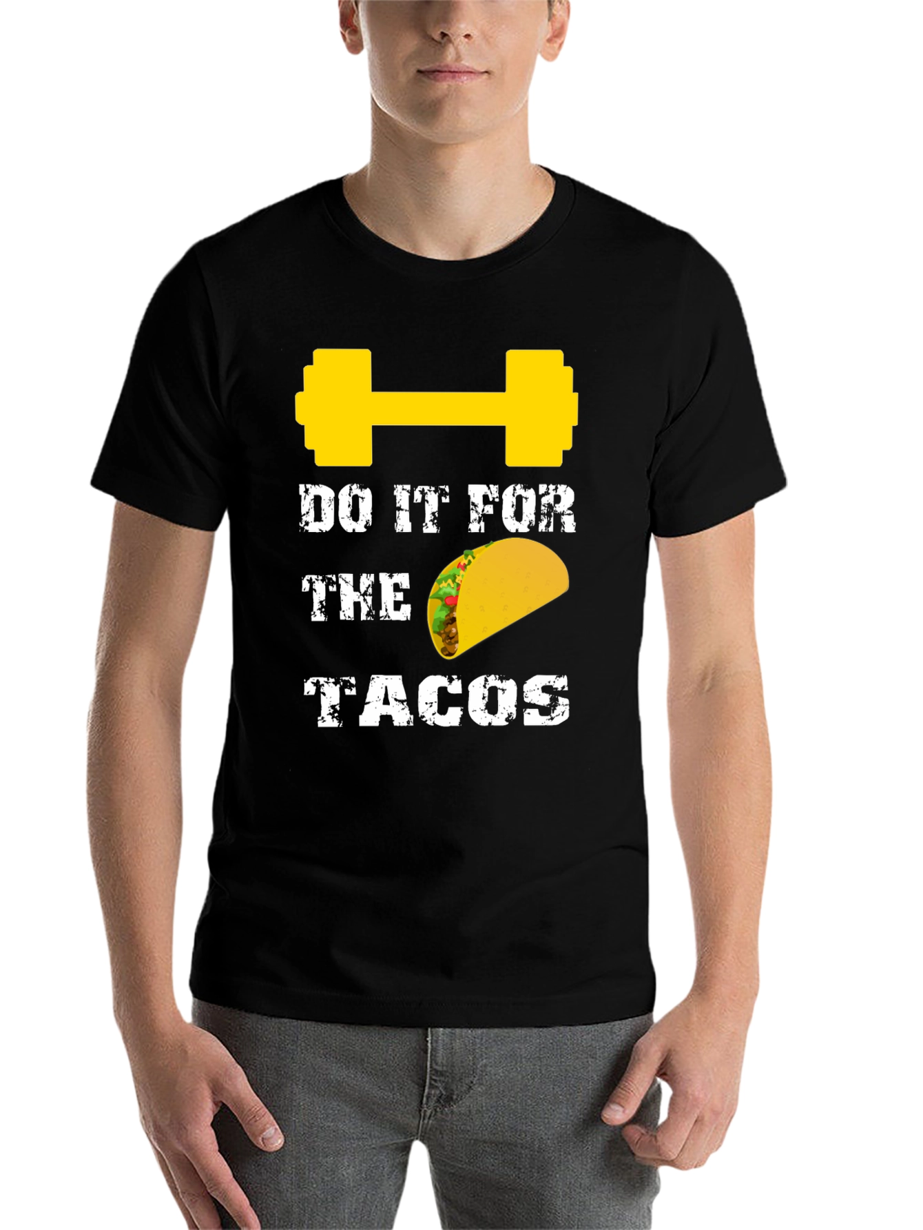 Black Do It For The Tacos Gym T-Shirt view 7
