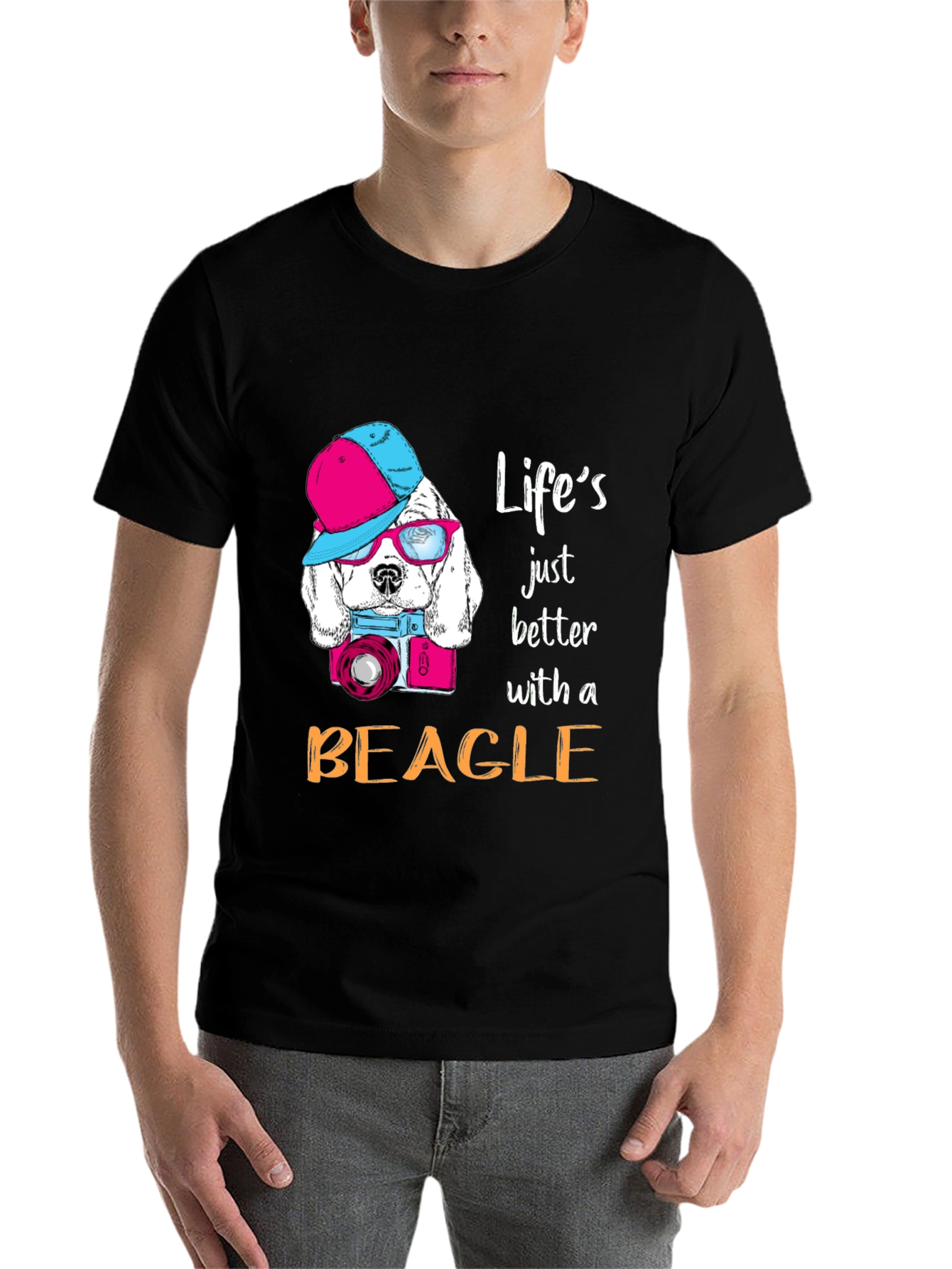 Black Beagle Lover T-Shirt: Life's Better with a Beagle! view 7