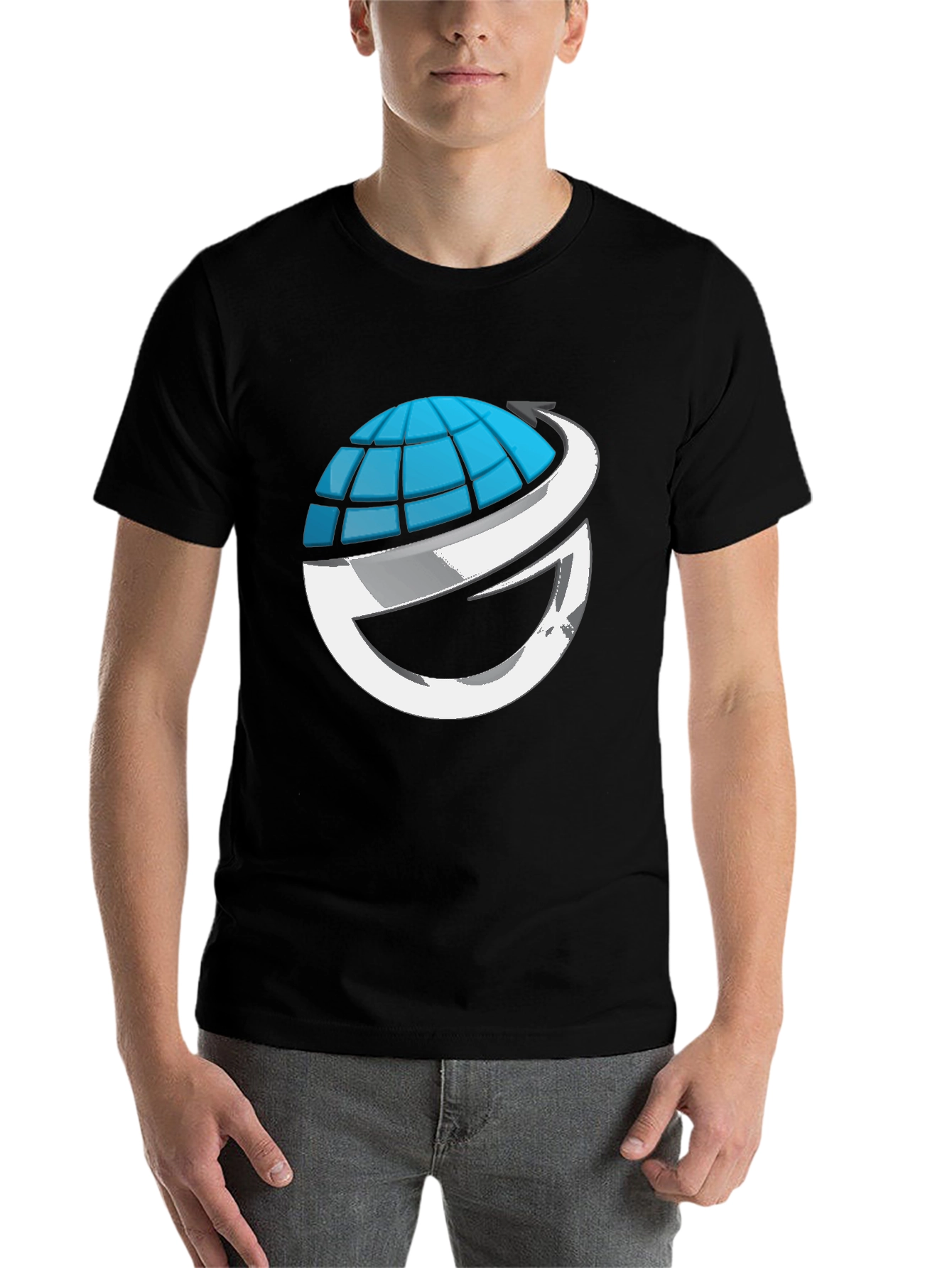 Black Global Vision Graphic Tee - Black Cotton Blend view 7
